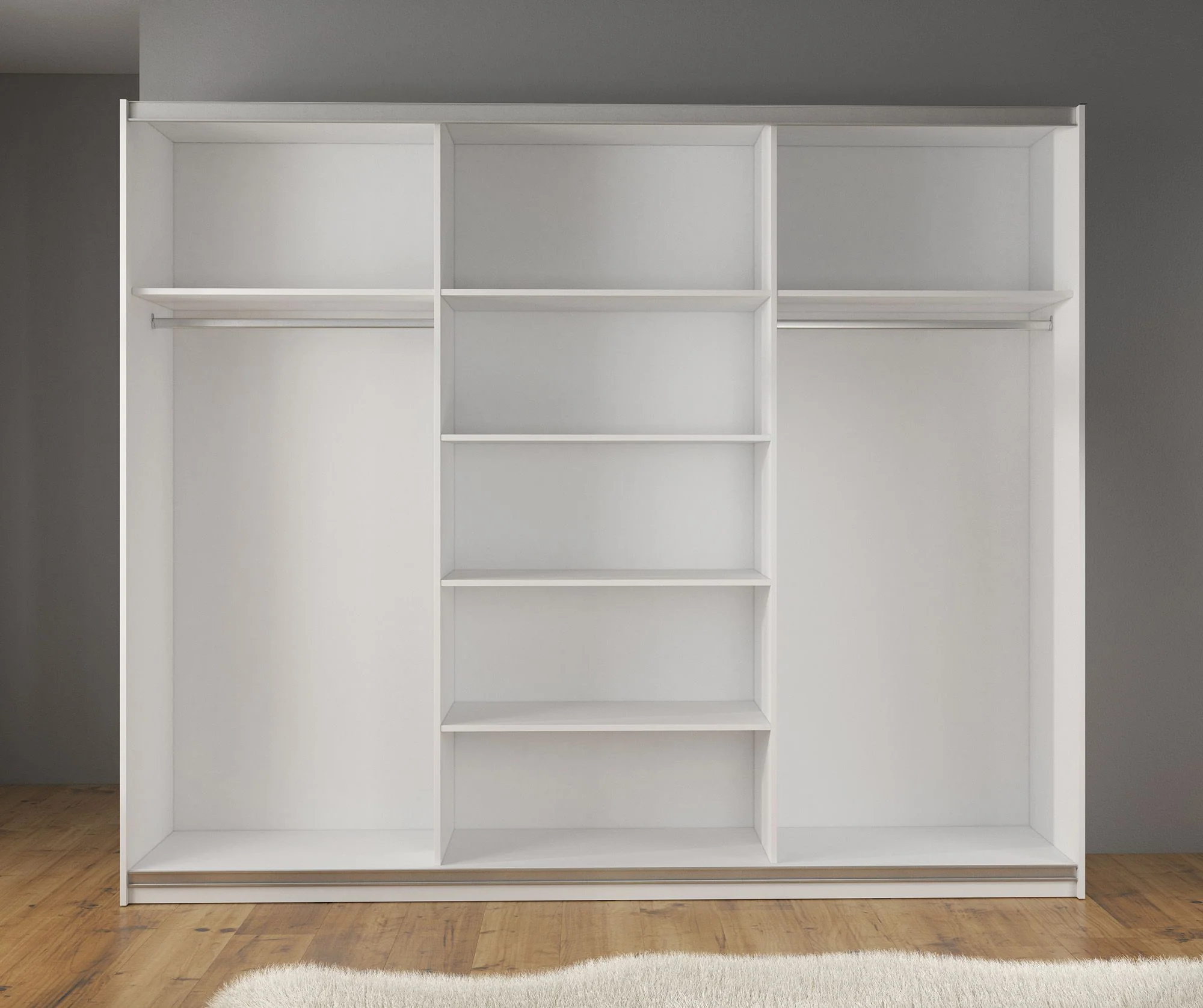 Mariah - Kledingkast met schuifdeuren - Wit  - 263x66x224 cm - Image 4