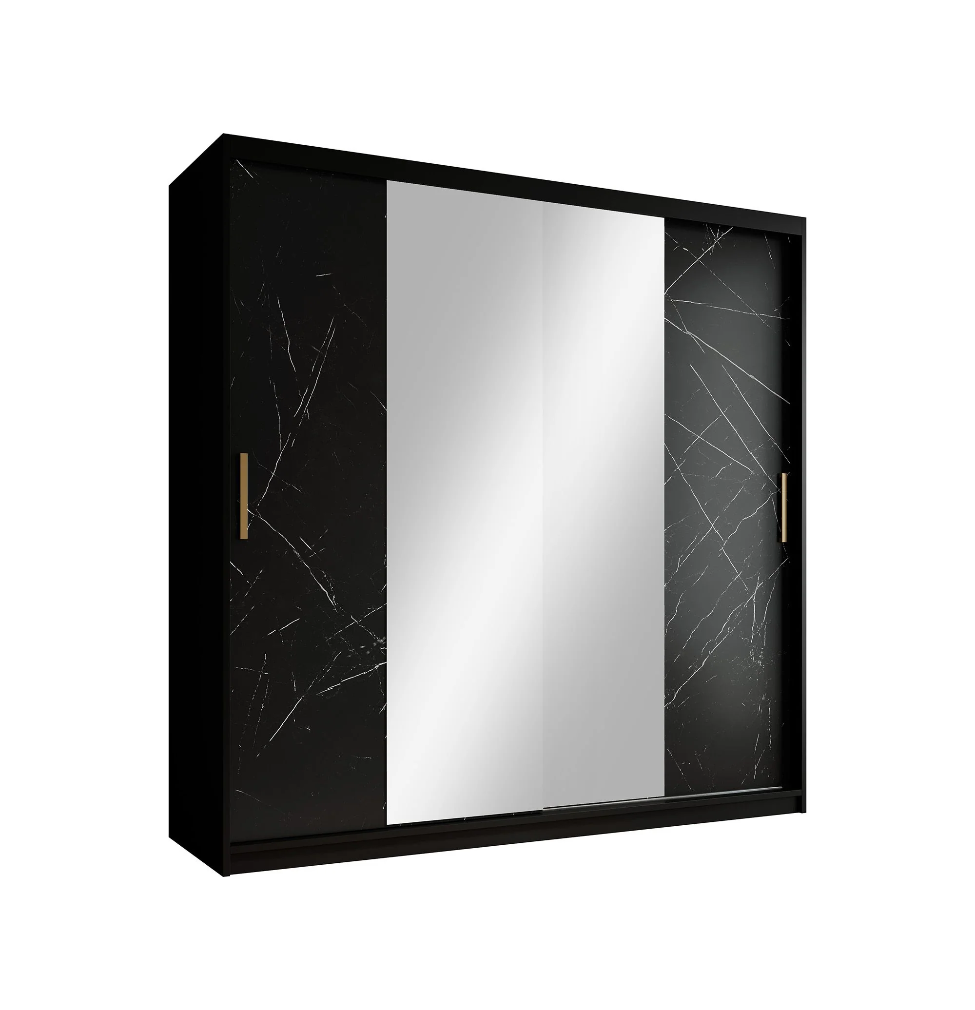 Marmer 2 - Kledinkast met schuifdeuren - Zwart - 200x62x200 cm - Image 6