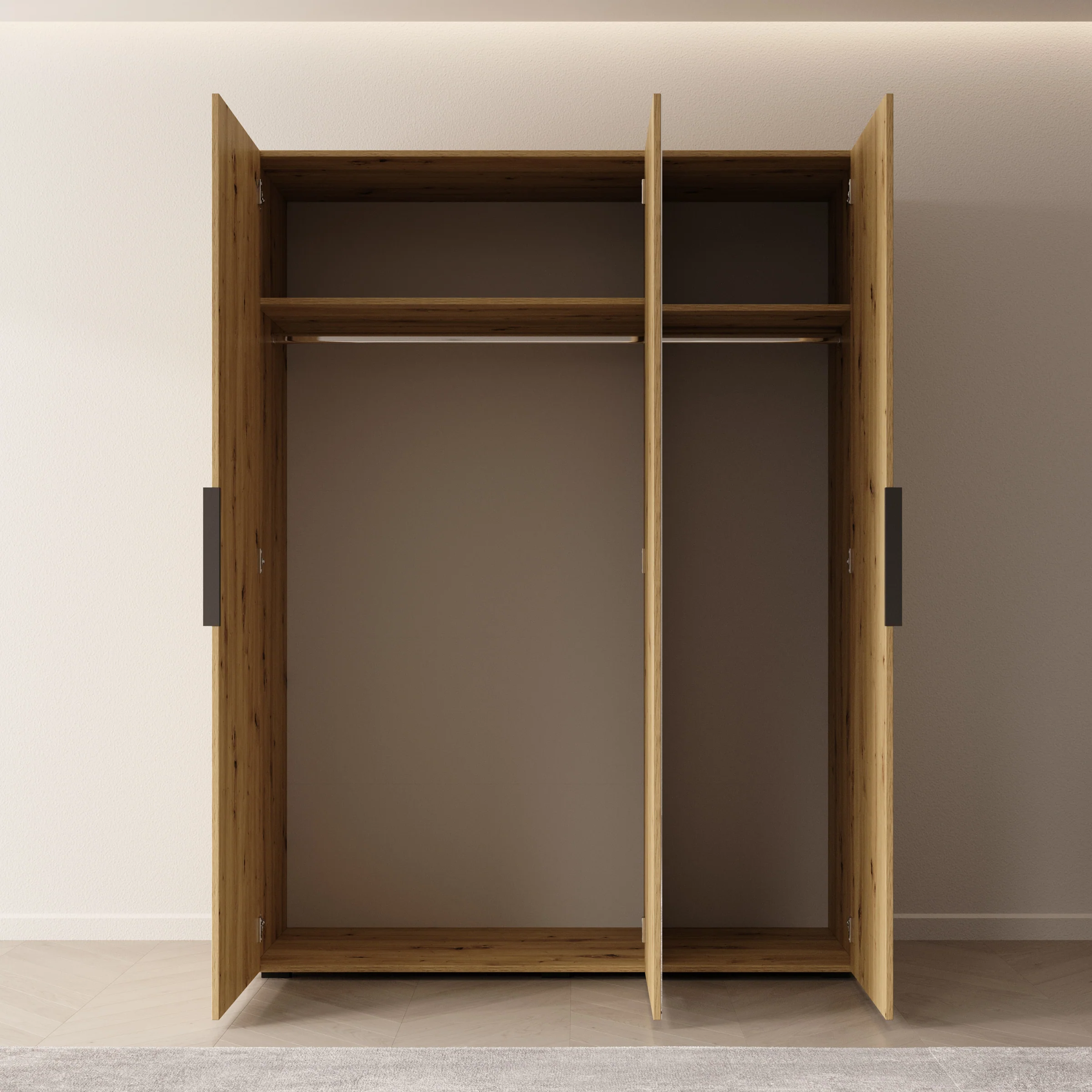 Marquesa - Kledingkast met spiegel - Eiken - 150x50x202 cm - Image 2