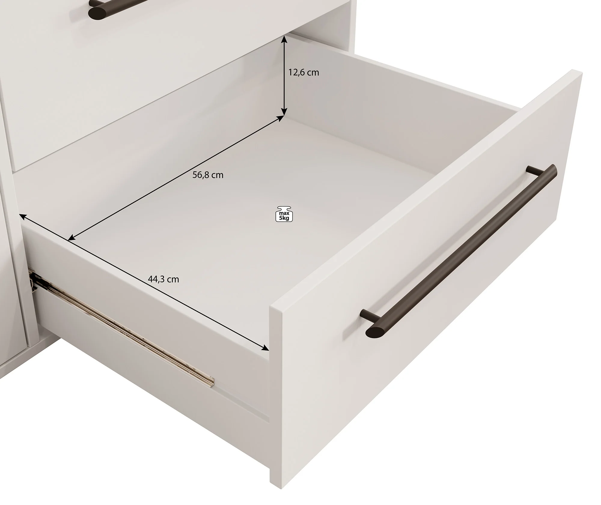 Mayen - Kledingkast 3 deuren - Wit - 145x59x200 cm - Image 6