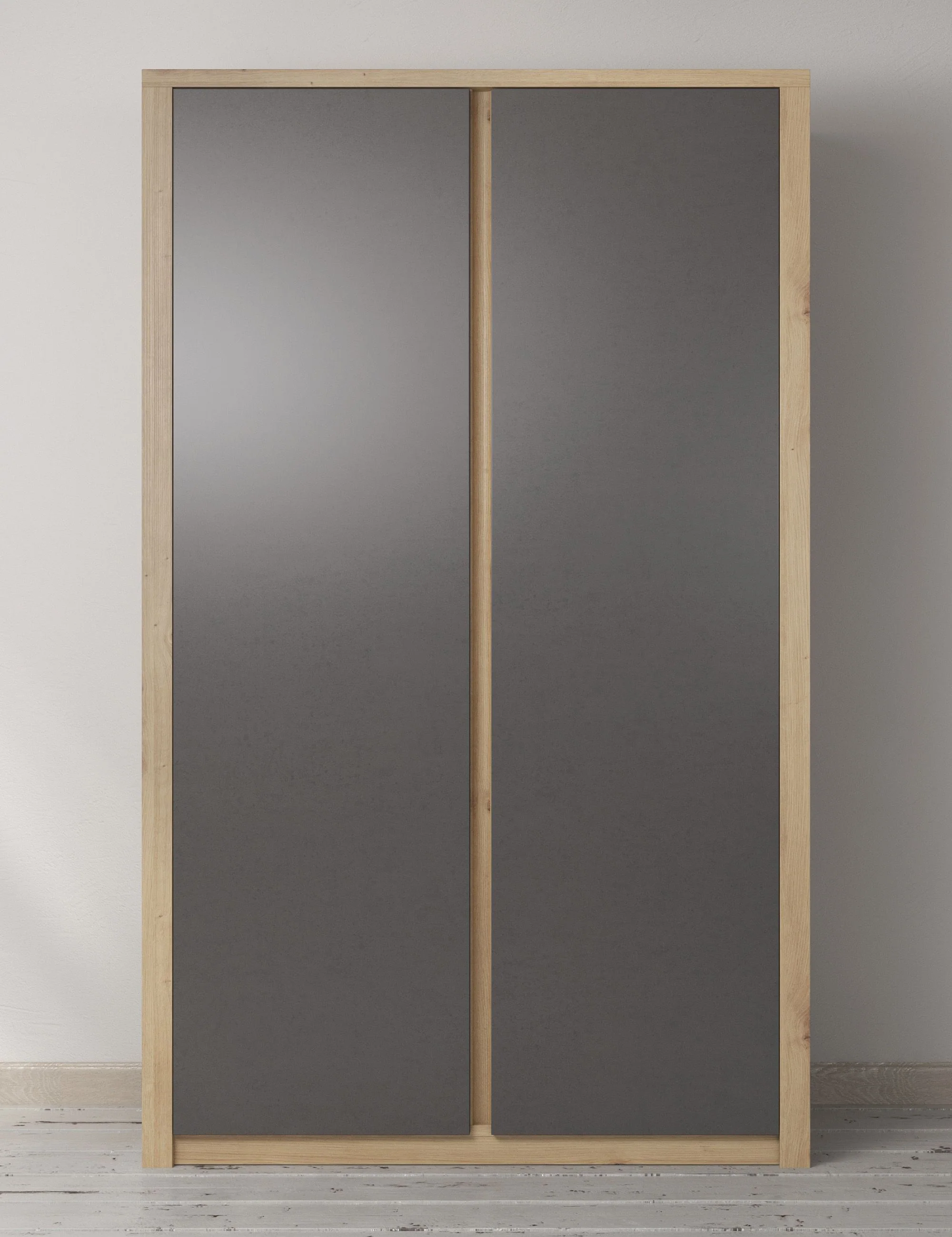 Melody - Kledingkast 2-deurs - Grijs/eiken - 90x53x197 cm - Image 2