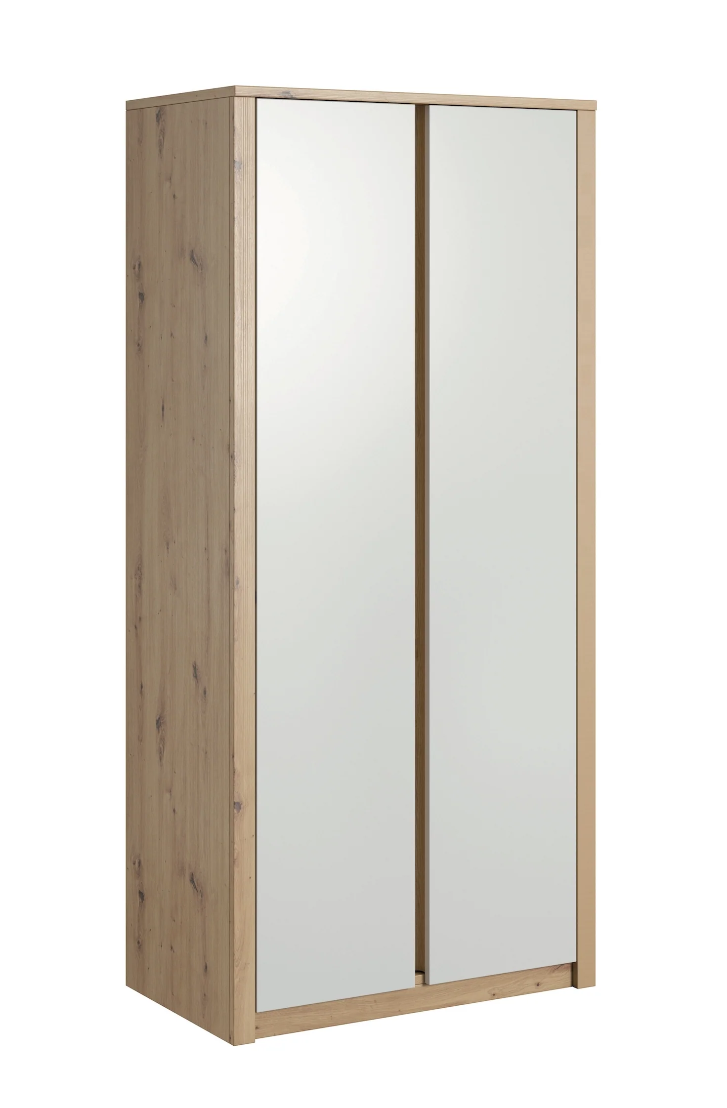 Melody - Kledingkast 2-deurs - Wit/eiken - 90x53x197 cm - Image 6