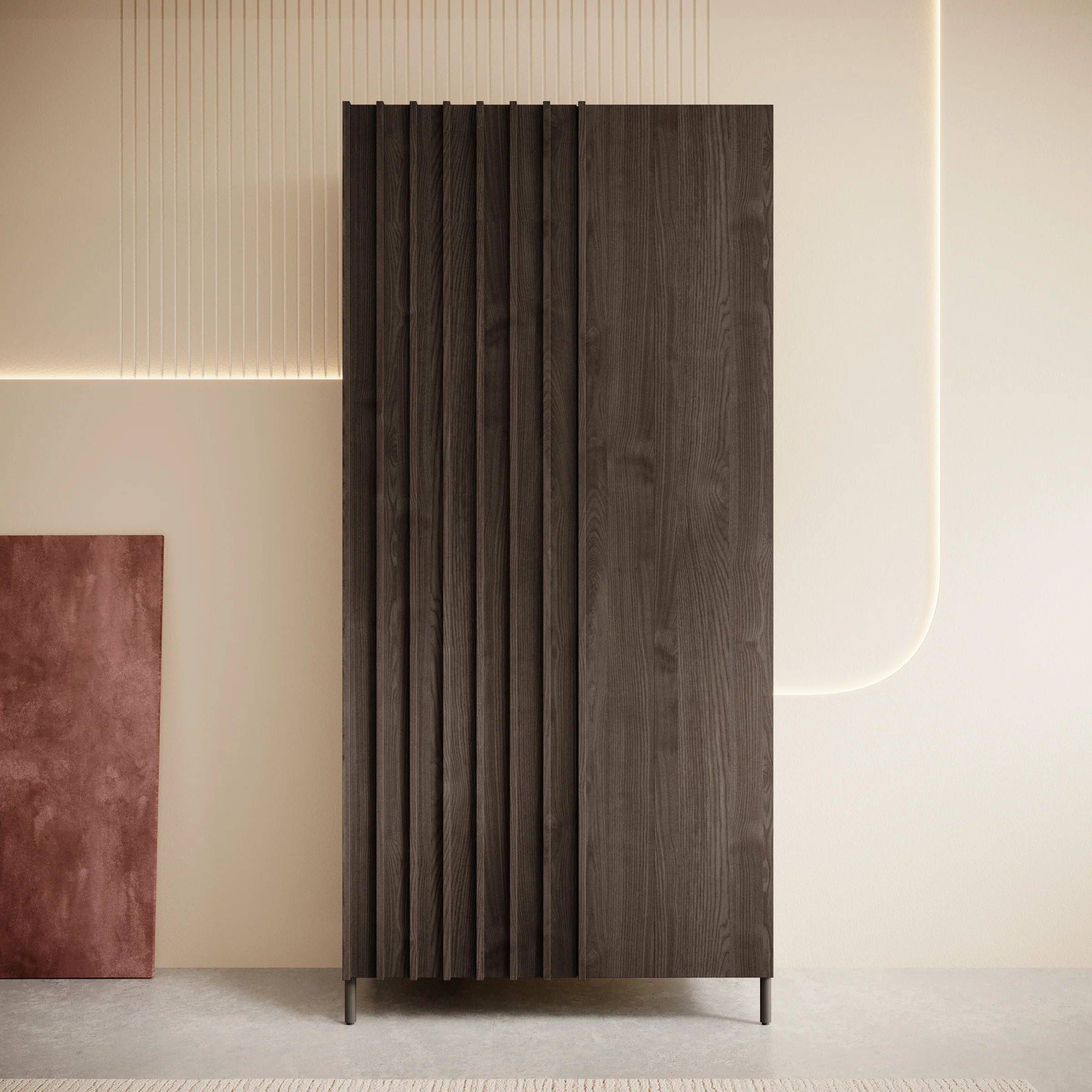 Paz - Kledingkast 2-deurs - Donker bruin  - 92x54x196 cm - Image 3