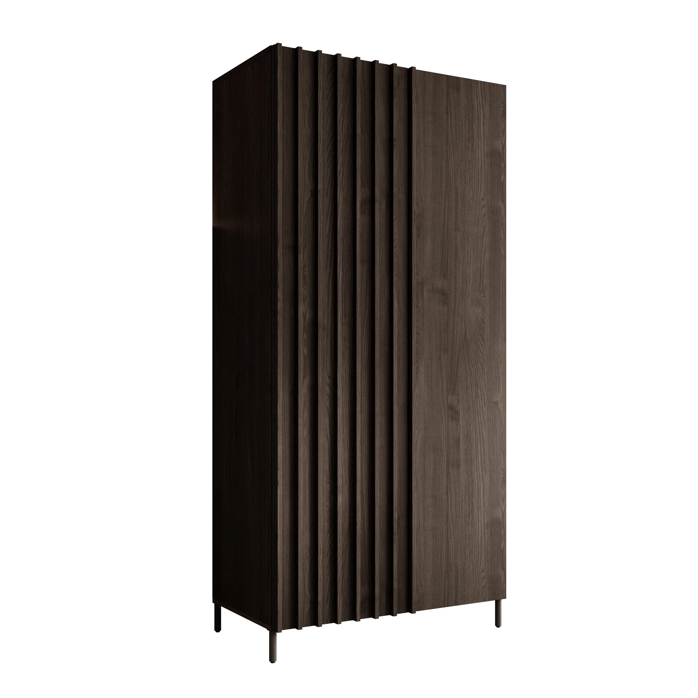 Paz - Kledingkast 2-deurs - Donker bruin  - 92x54x196 cm - Image 6