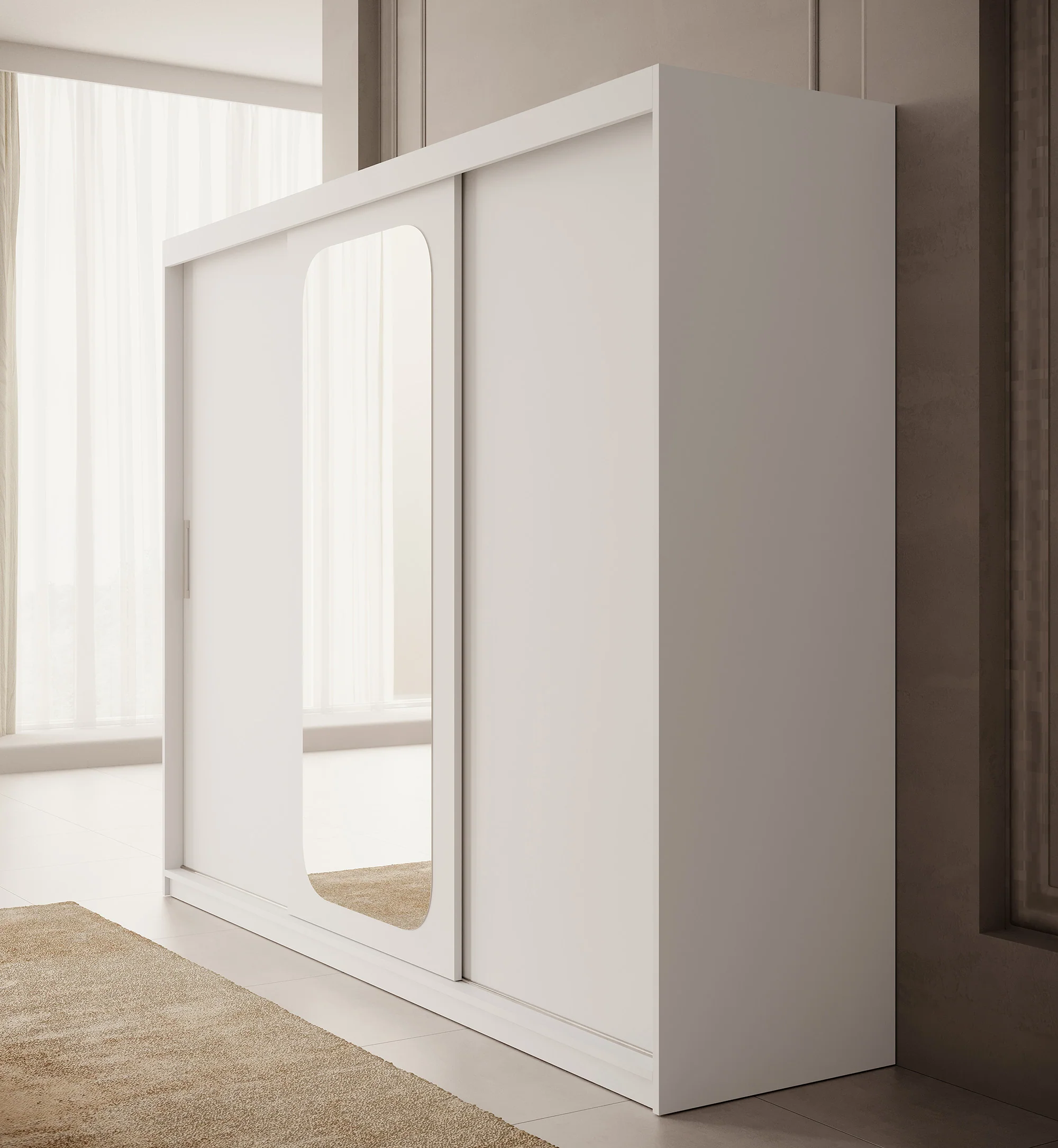 Pete - Kledingkast met schuifdeuren - Wit - 250x62x200 cm - Image 4