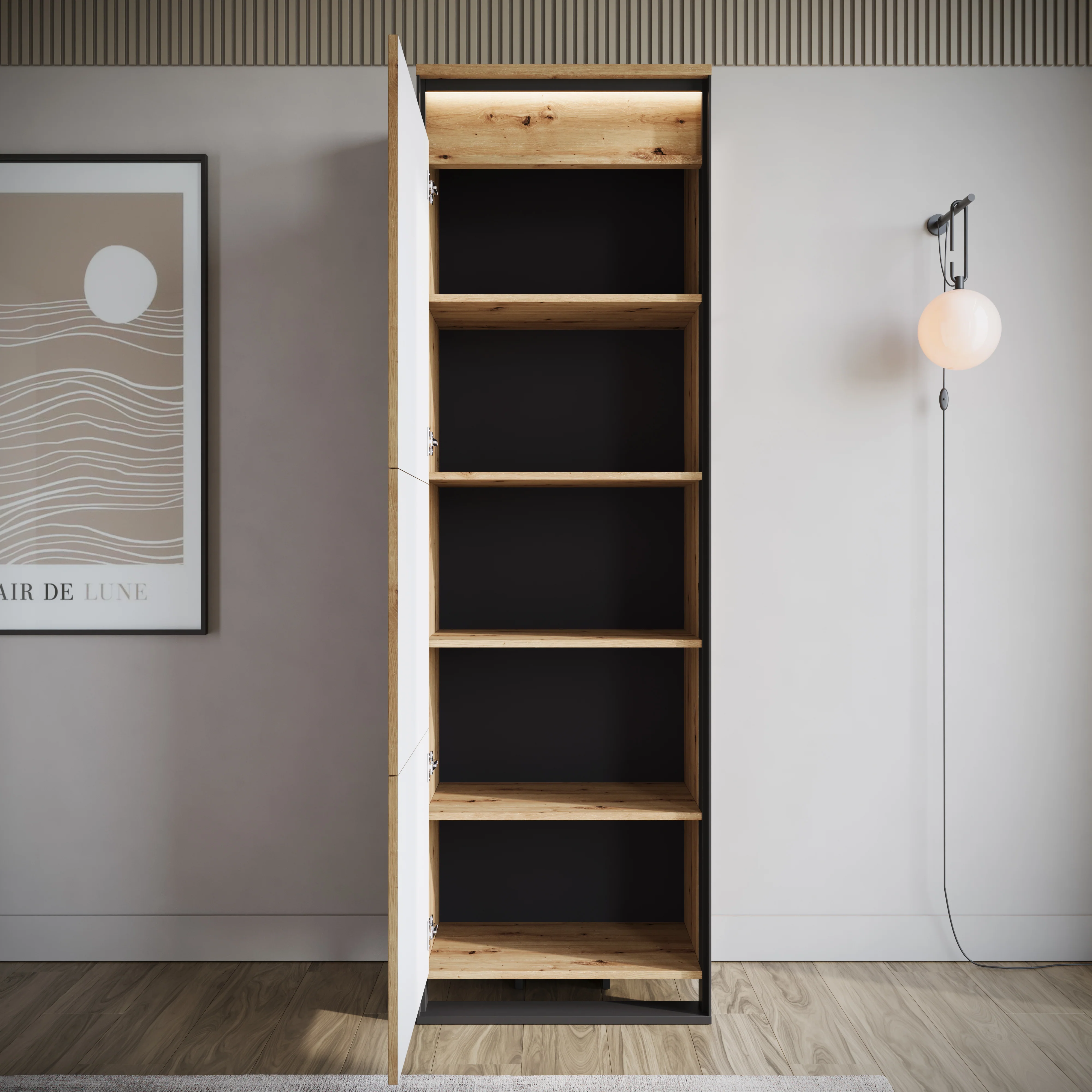 Quincy - Kledingkast met deur - Eiken - 60x41x195 cm - Image 3
