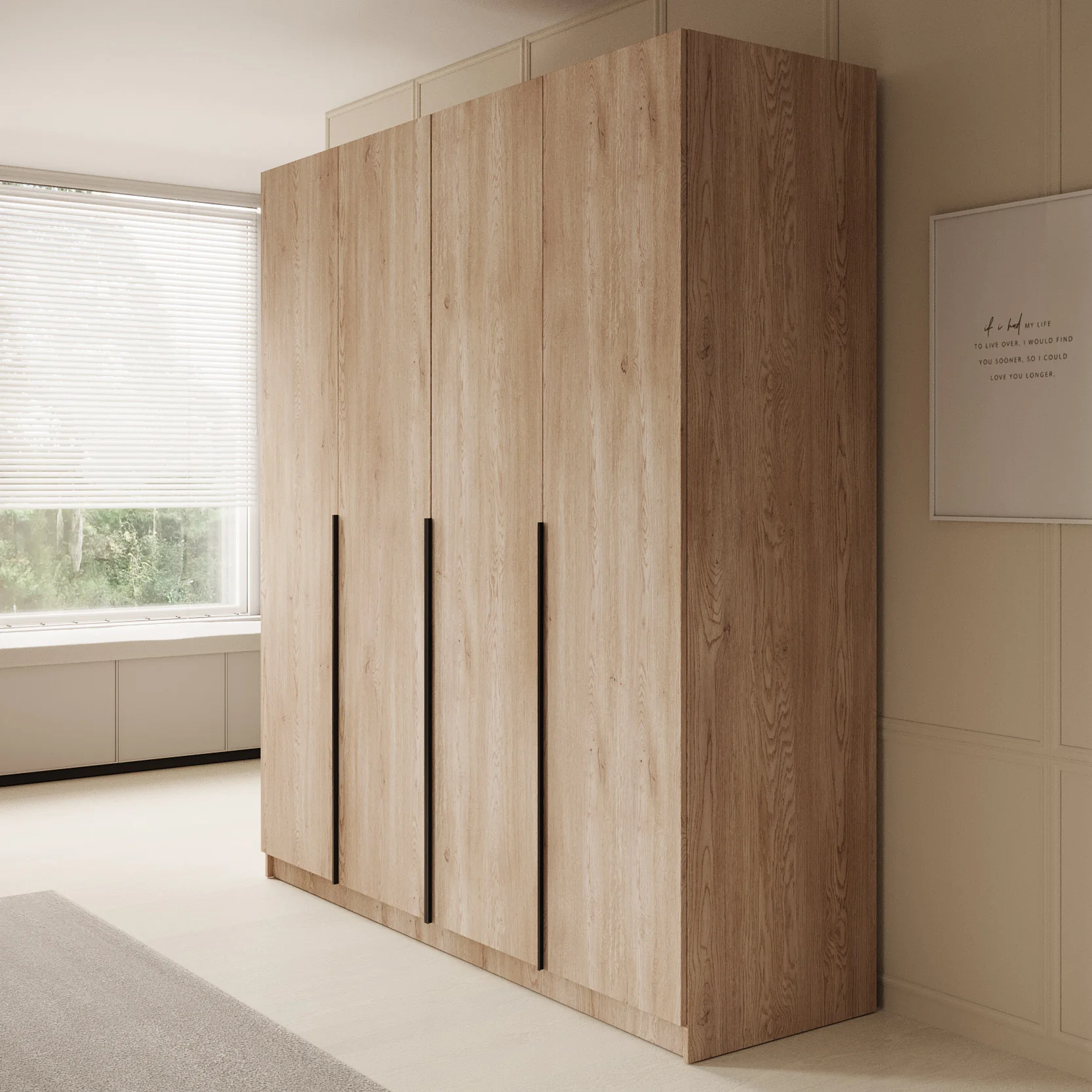Sabre - Kledingkast 4-deurs - Eiken - Image 4
