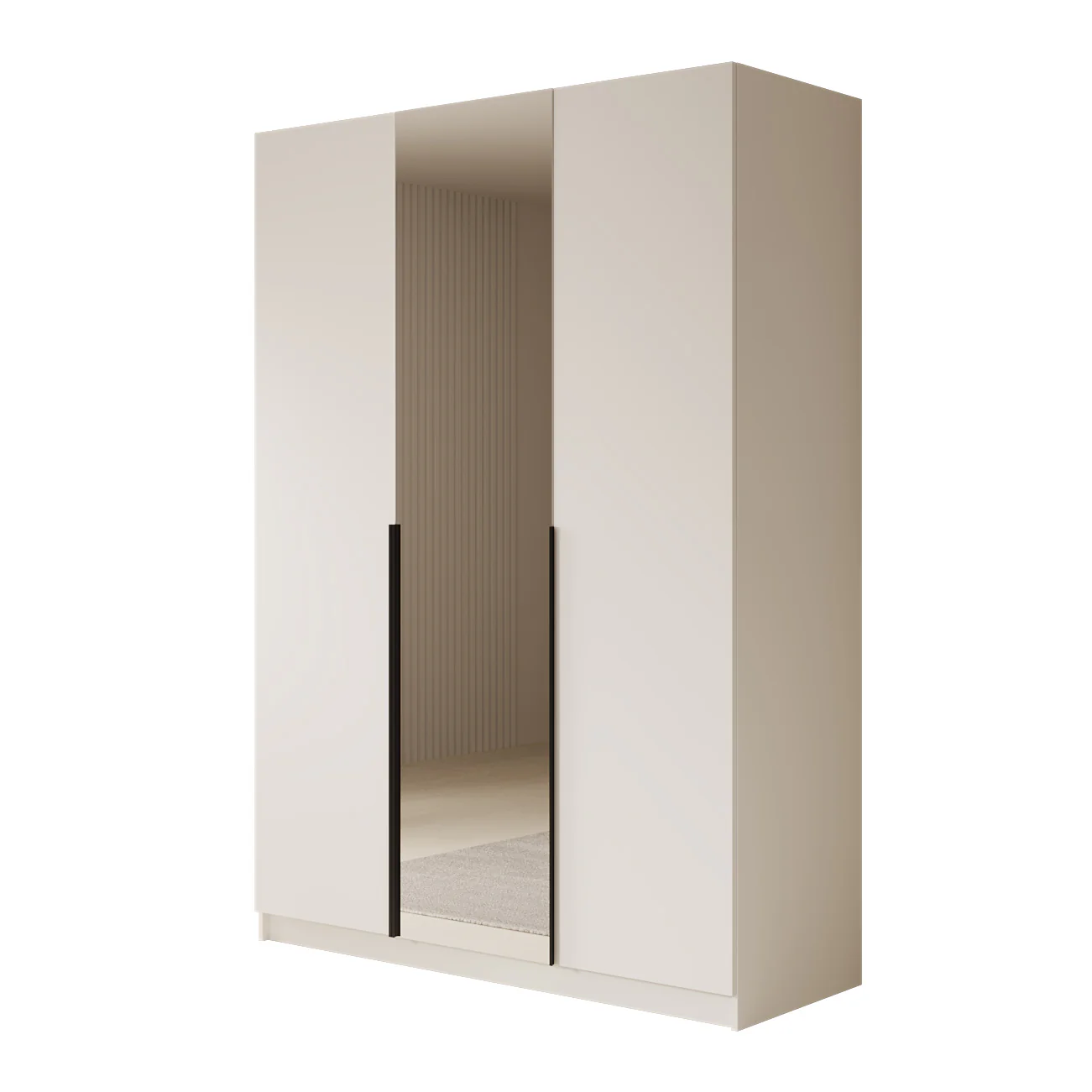 Sabre - Kledingkast met spiegel - Wit - 150x58x215 cm - Image 6