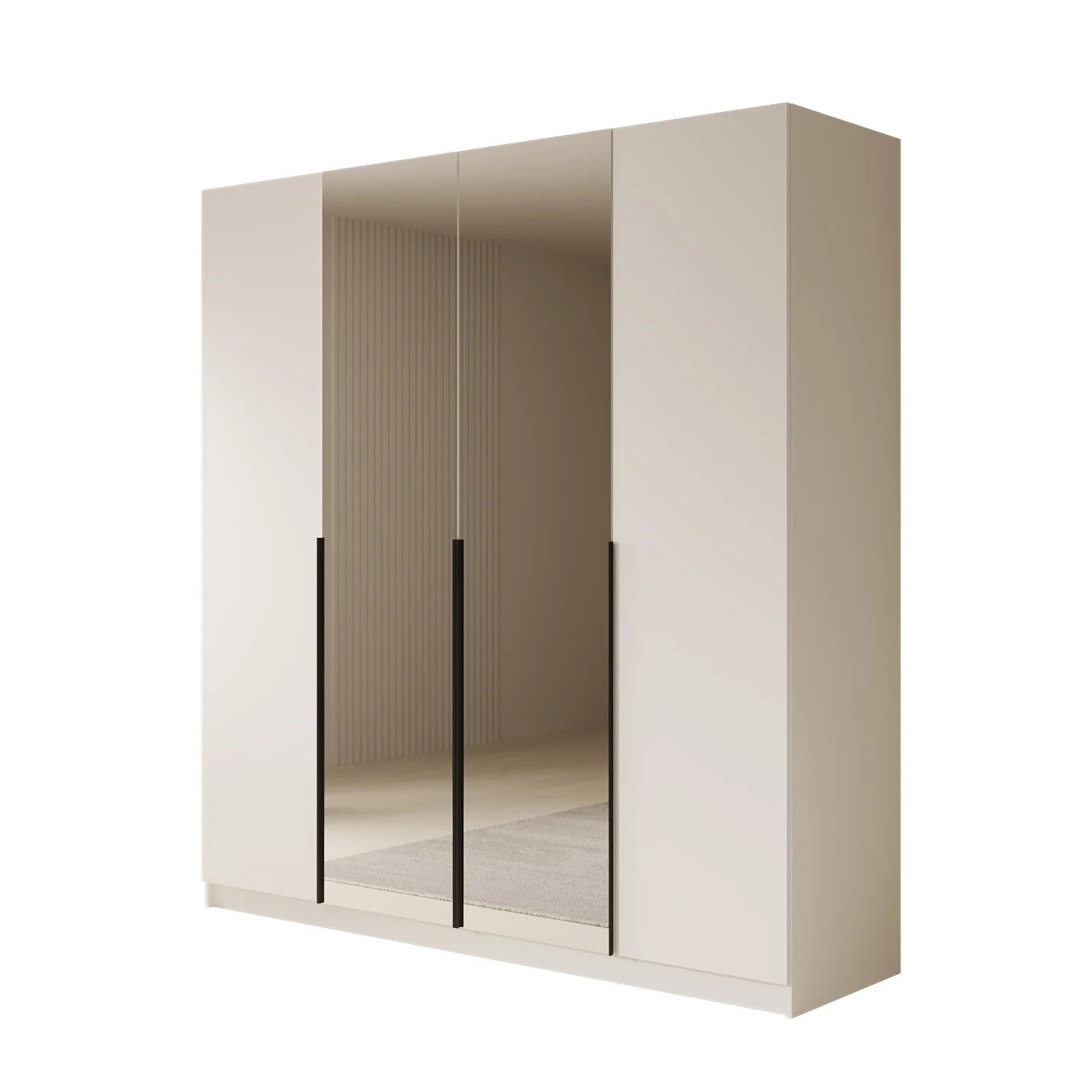Sabre - Kledingkast met spiegel - Wit - 200x58x215 cm - Image 6