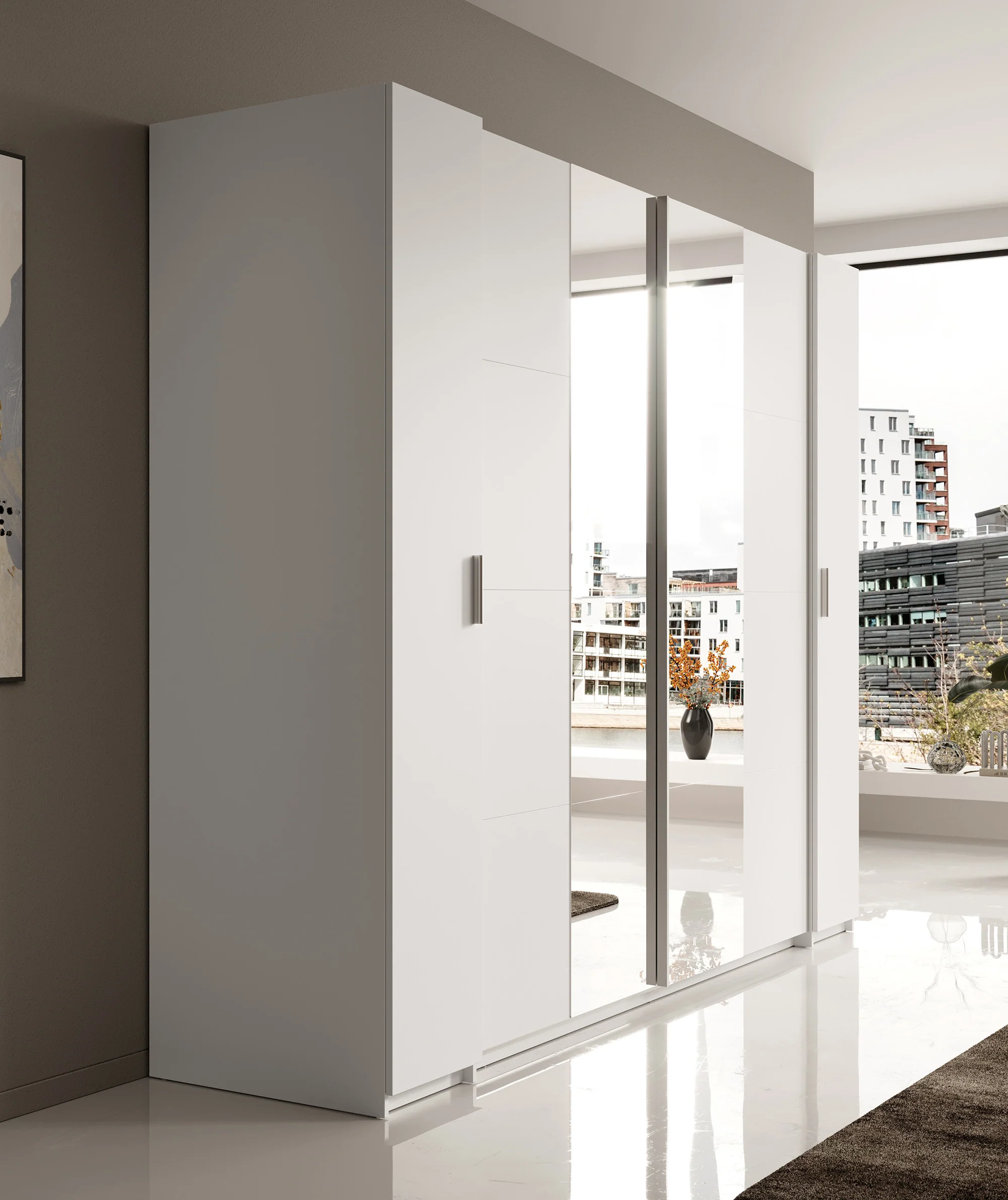 Stoke - Kledingkast 4-deurs - Wit - 270x61x208 cm - Image 4