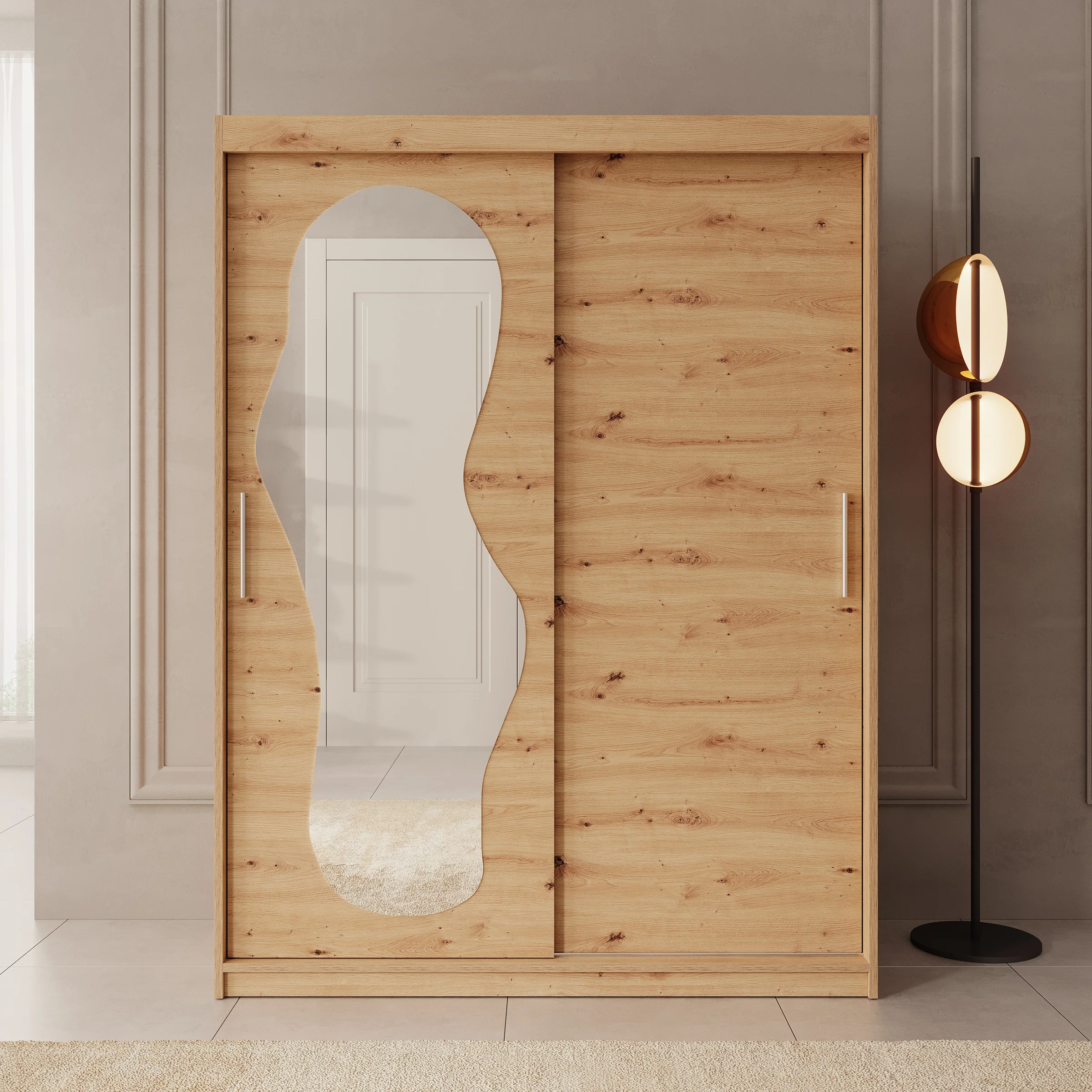 Ulysses - Kledingkast met schuifdeuren - Eiken - 150x62x200 cm - Image 3