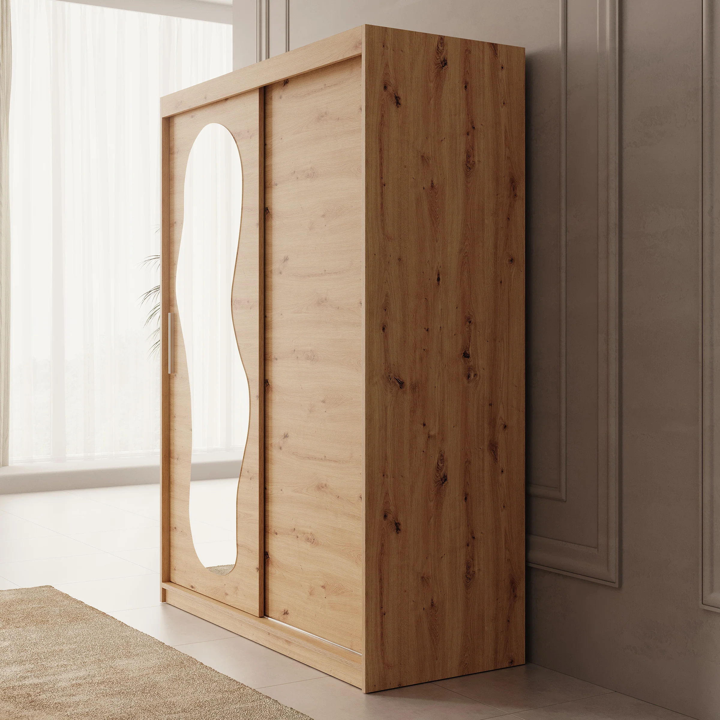 Ulysses - Kledingkast met schuifdeuren - Eiken - 150x62x200 cm - Image 4