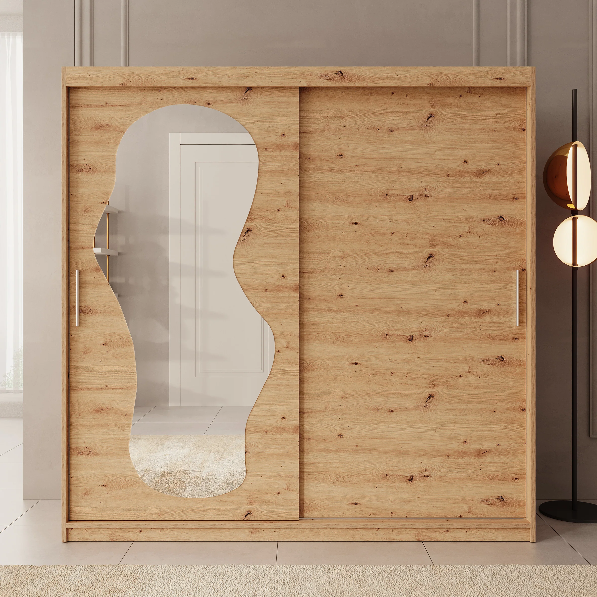 Ulysses - Kledingkast met schuifdeuren - Eiken - 200x62x200 cm - Image 3
