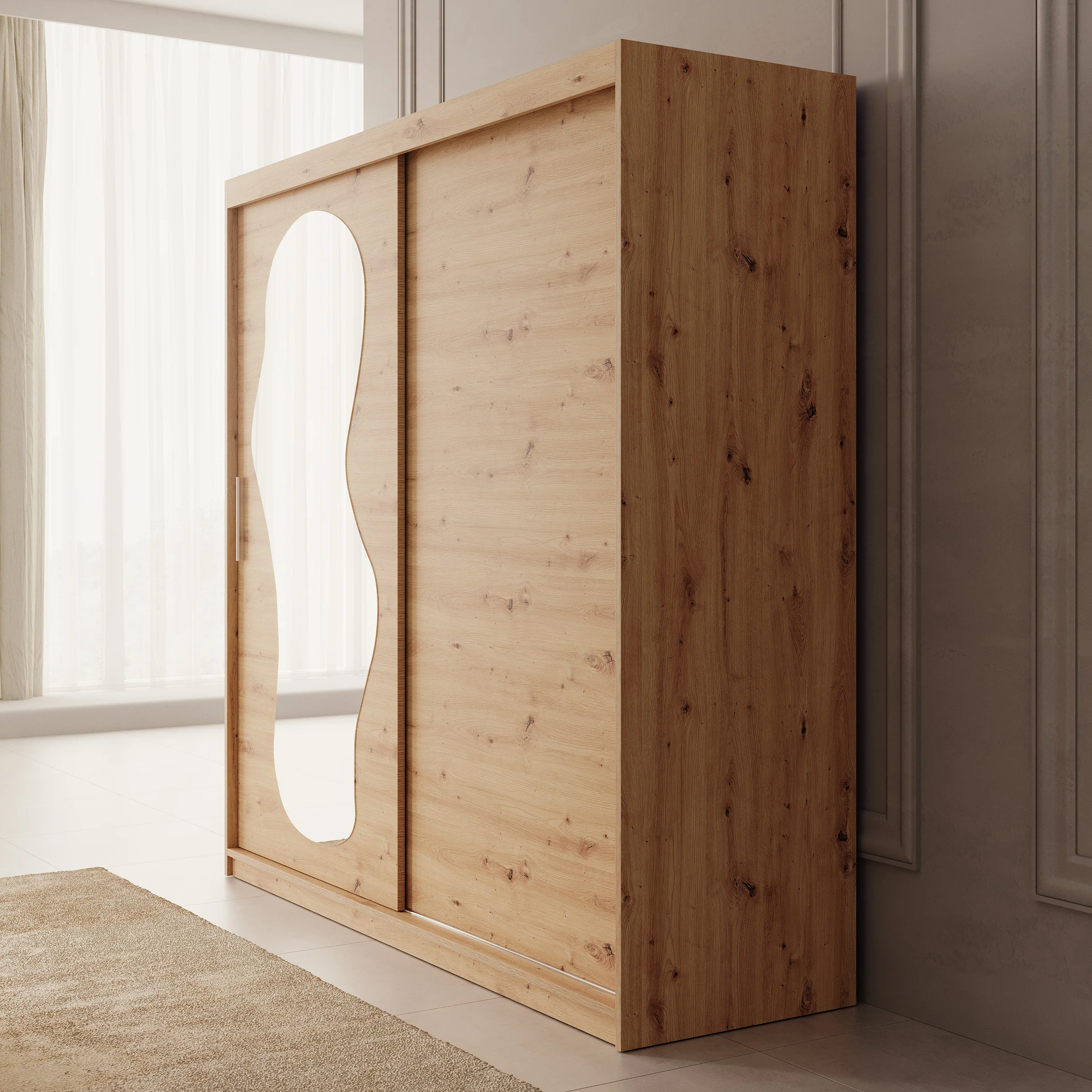 Ulysses - Kledingkast met schuifdeuren - Eiken - 200x62x200 cm - Image 4