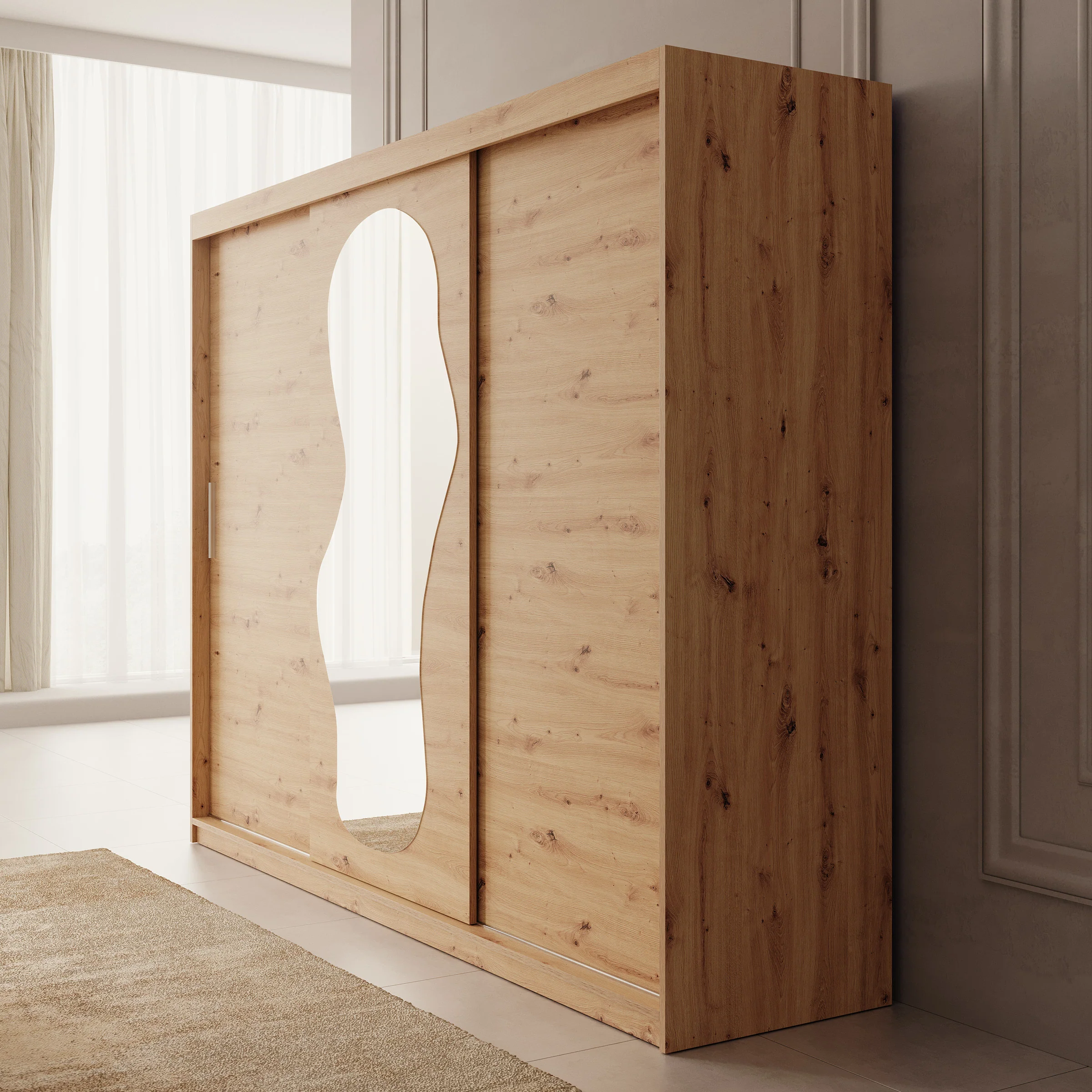 Ulysses - Kledingkast met schuifdeuren - Eiken - 250x62x200 cm - Image 4