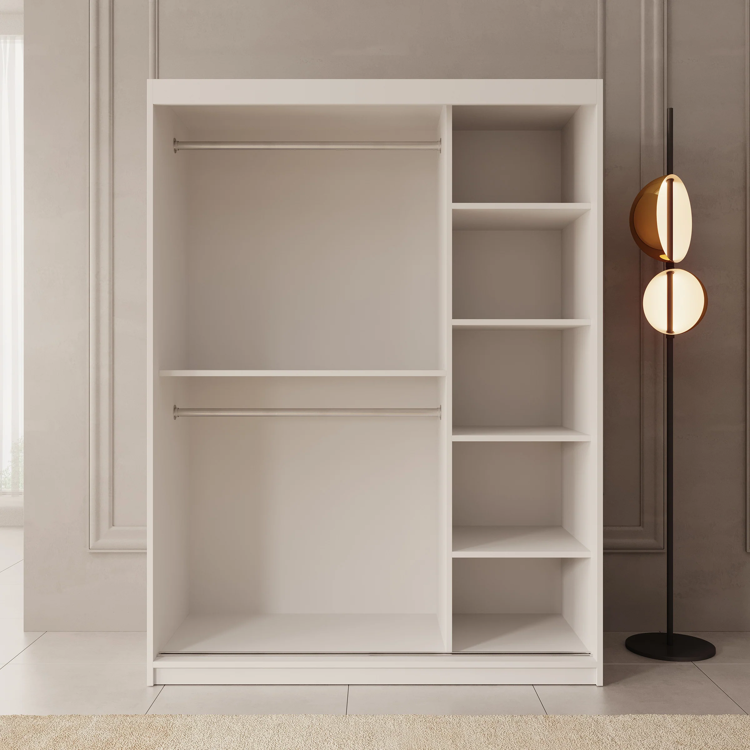 Ulysses - Kledingkast met schuifdeuren - Wit - 150x62x200 cm - Image 2