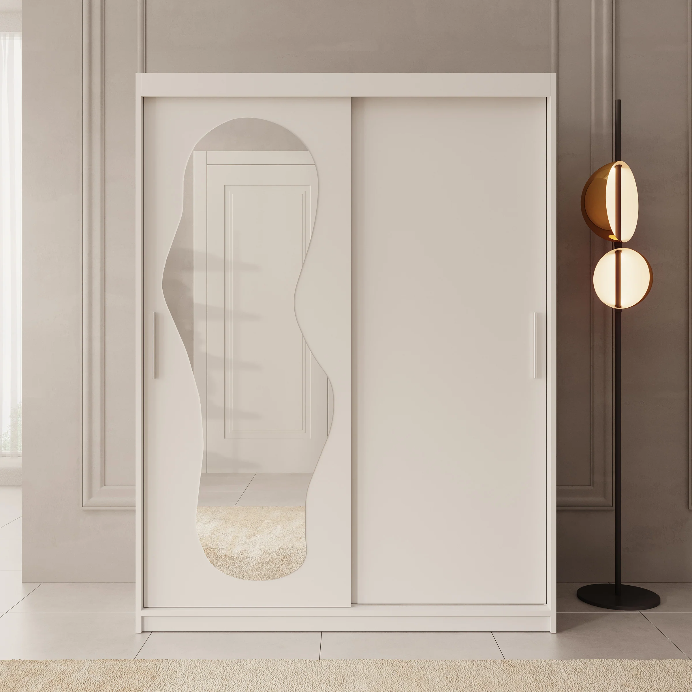 Ulysses - Kledingkast met schuifdeuren - Wit - 150x62x200 cm - Image 3
