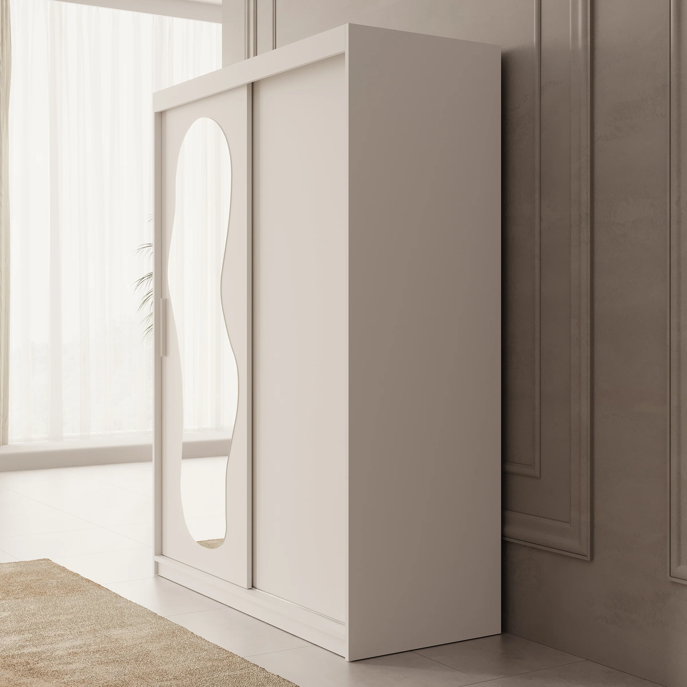 Ulysses - Kledingkast met schuifdeuren - Wit - 150x62x200 cm - Image 4