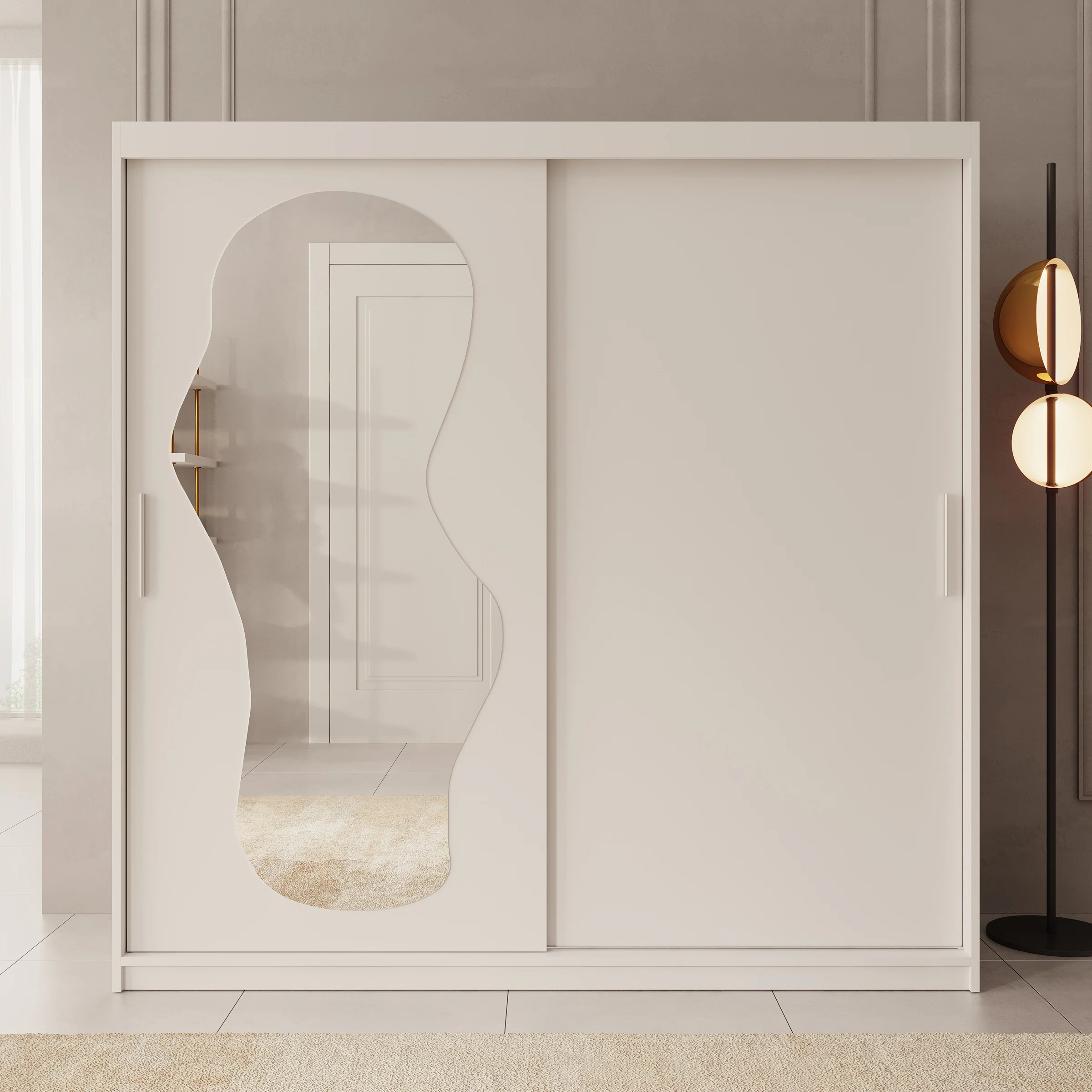 Ulysses - Kledingkast met schuifdeuren - Wit - 200x62x200 cm - Image 3