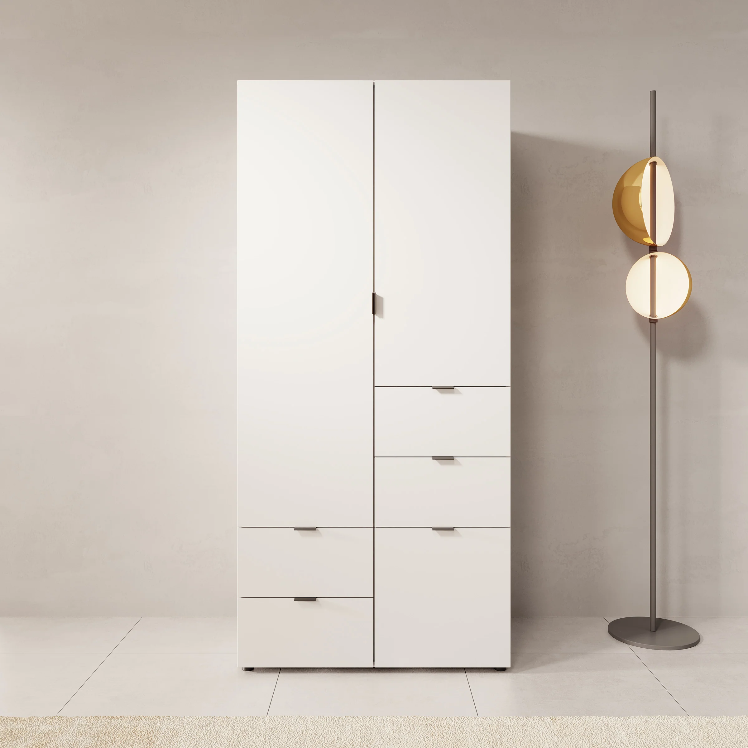 Zayden - Kledingkast 2-deurs - Wit - 90x55x190 cm - Image 3