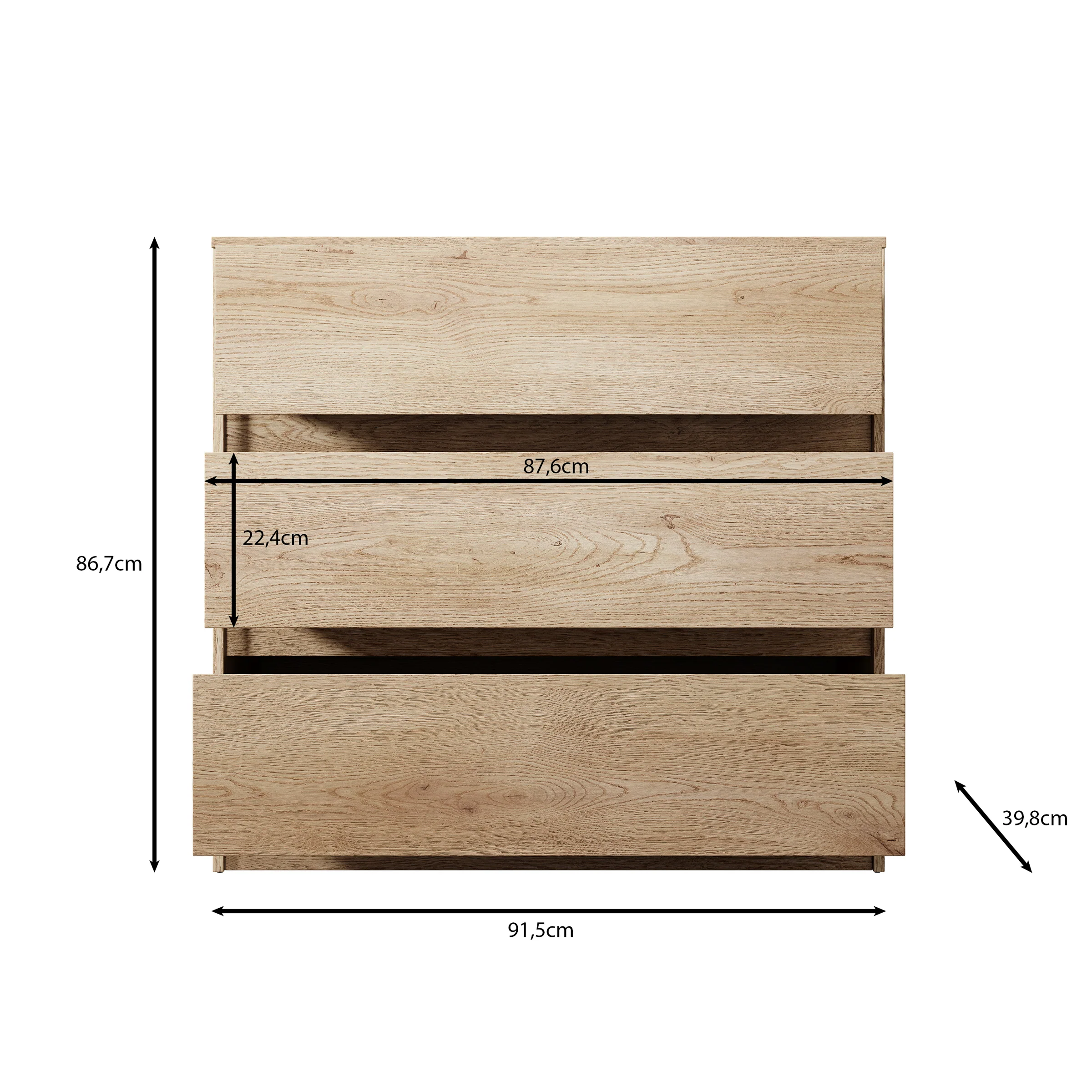 Cuarto - Ladekast - Eiken - 91x40x87 cm - Image 5