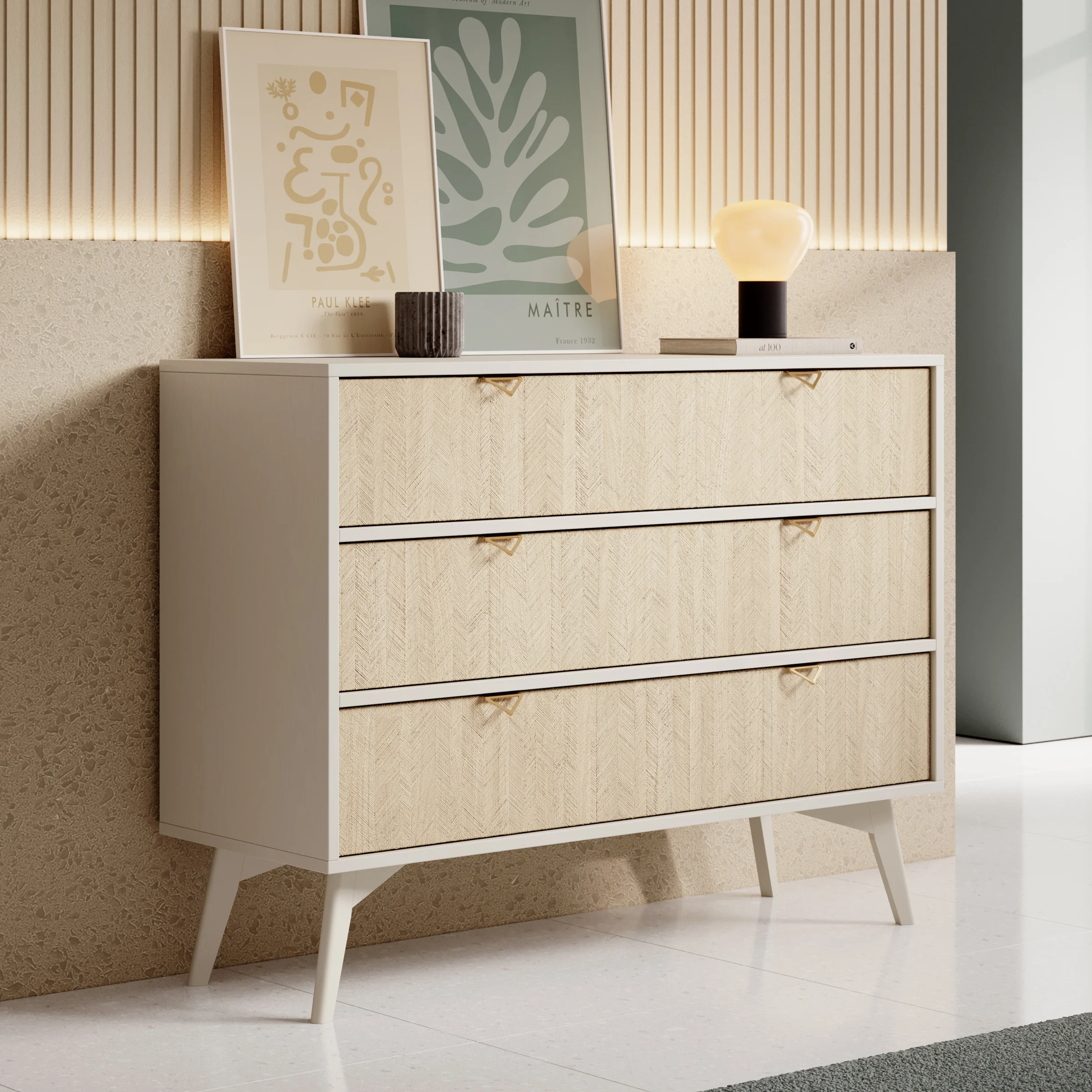 Essence - Ladekast - Beige/licht eiken - 106x38x81 cm