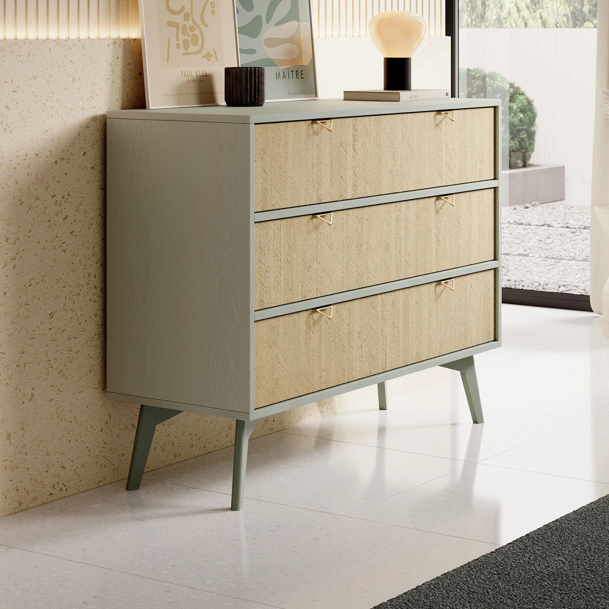 Essence - Ladekast - Groen - Licht eiken - 106x38x81 cm - Image 4