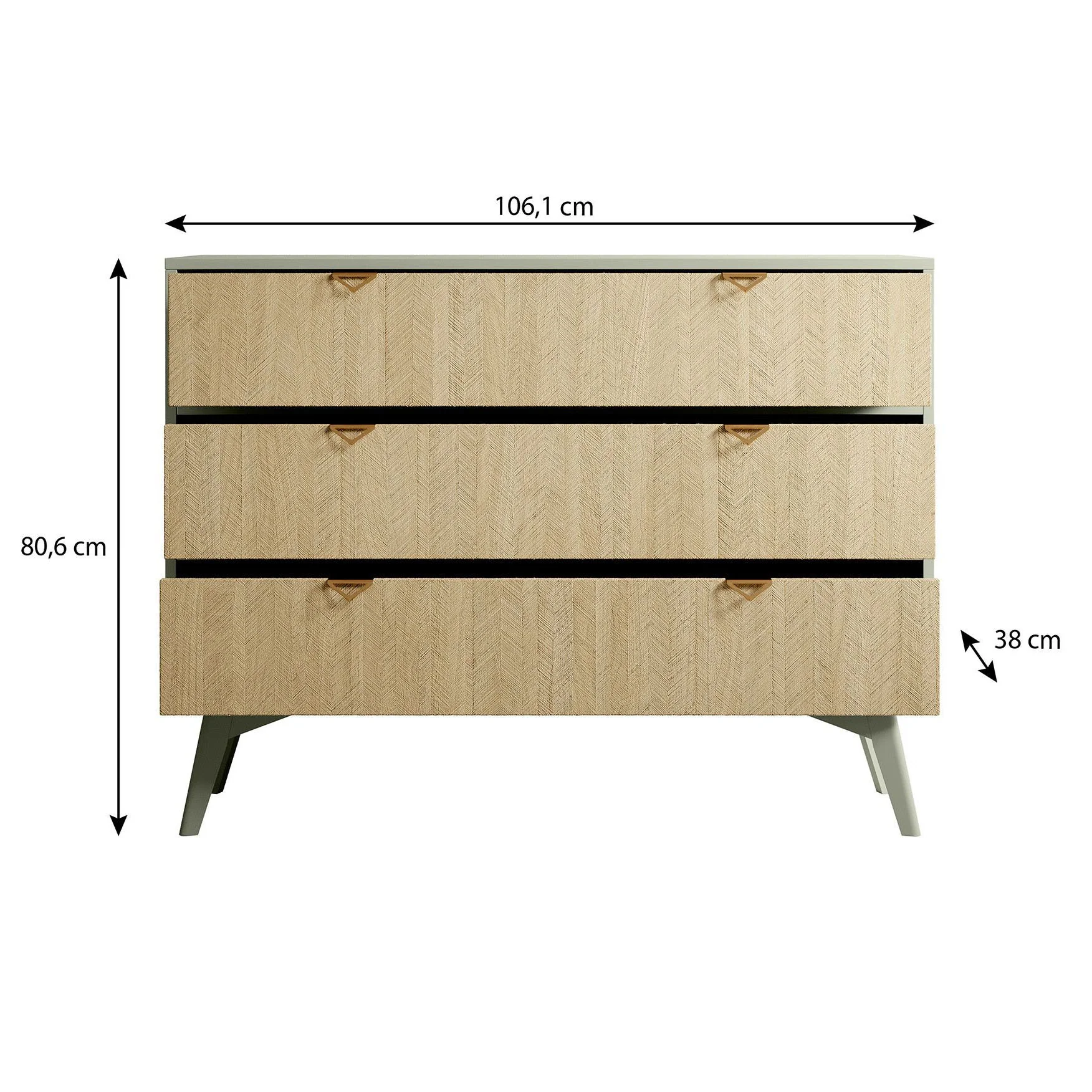 Essence - Ladekast - Groen - Licht eiken - 106x38x81 cm - Image 5