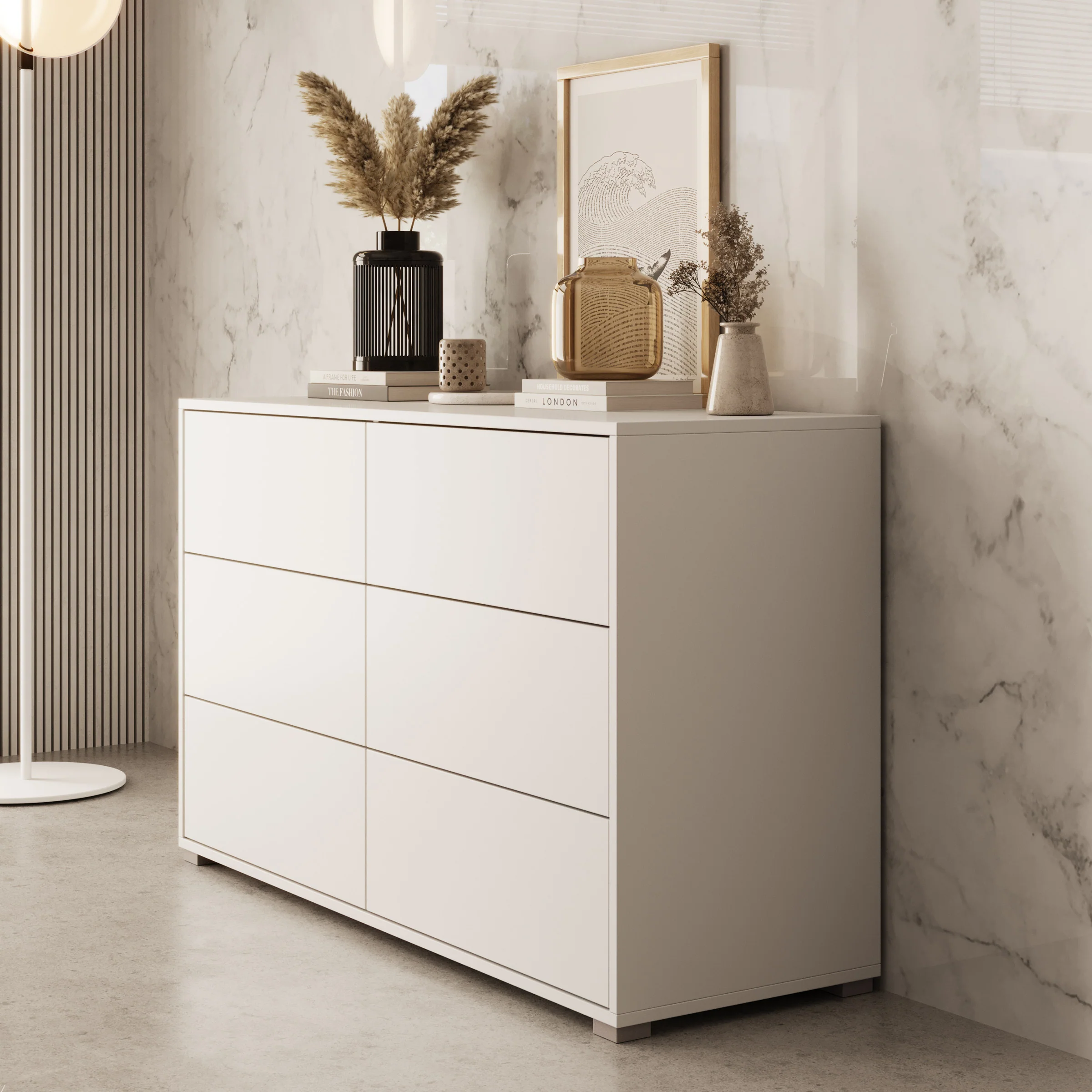 Gideon - Ladekast - Wit - 120x41x73 cm - Image 4