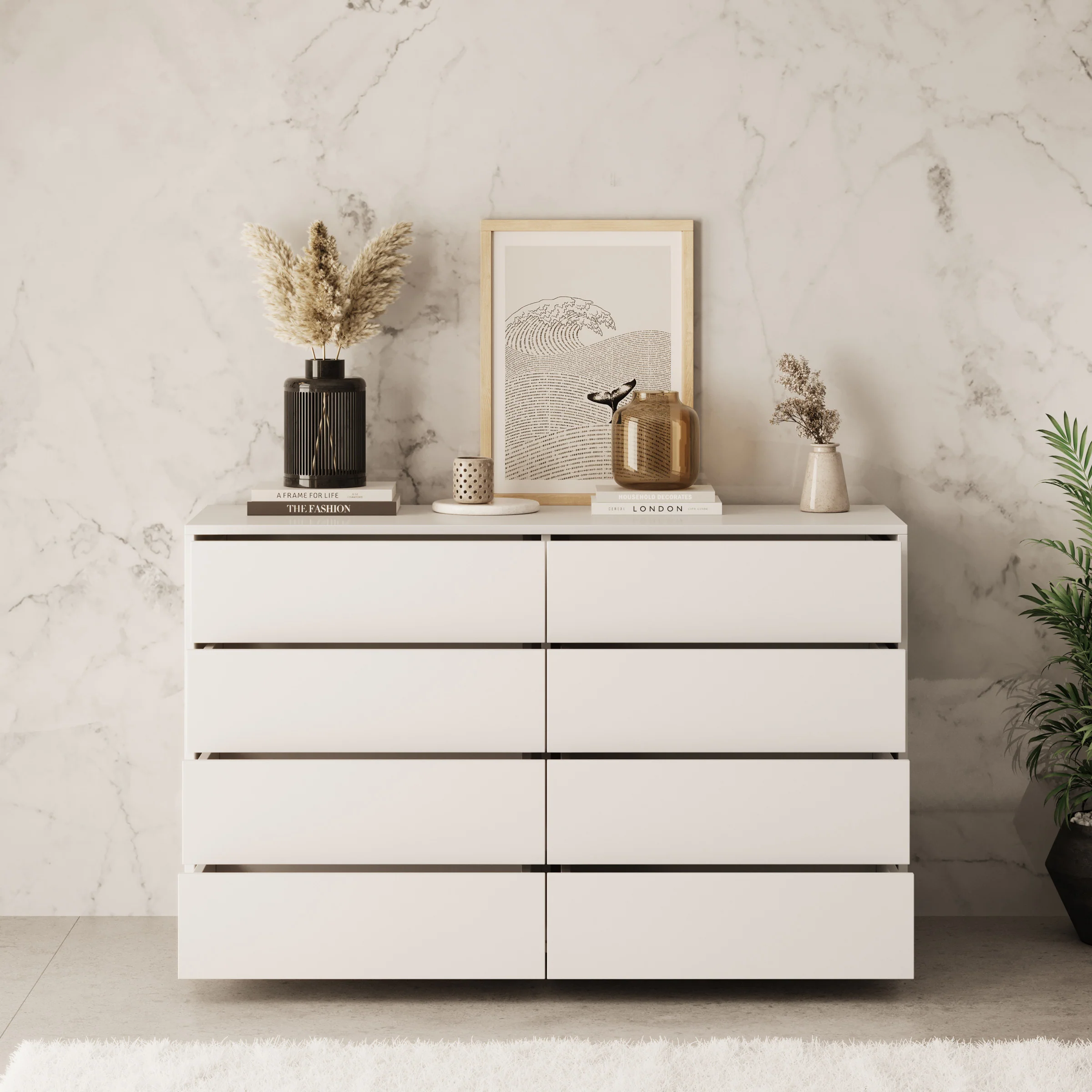 Gideon - Ladekast 8 lades - Wit - 120x41x93 cm - Image 2