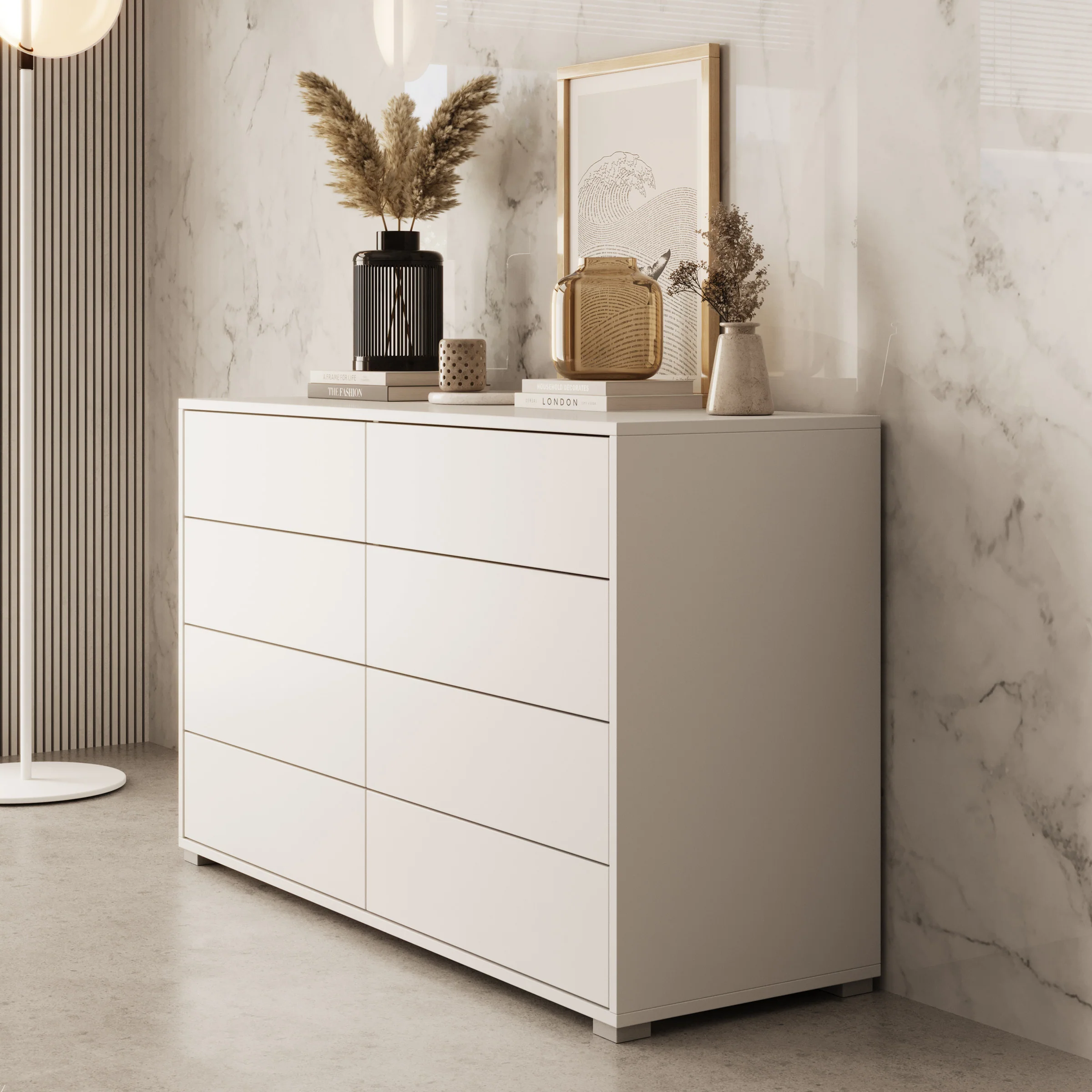 Gideon - Ladekast 8 lades - Wit - 120x41x93 cm - Image 3