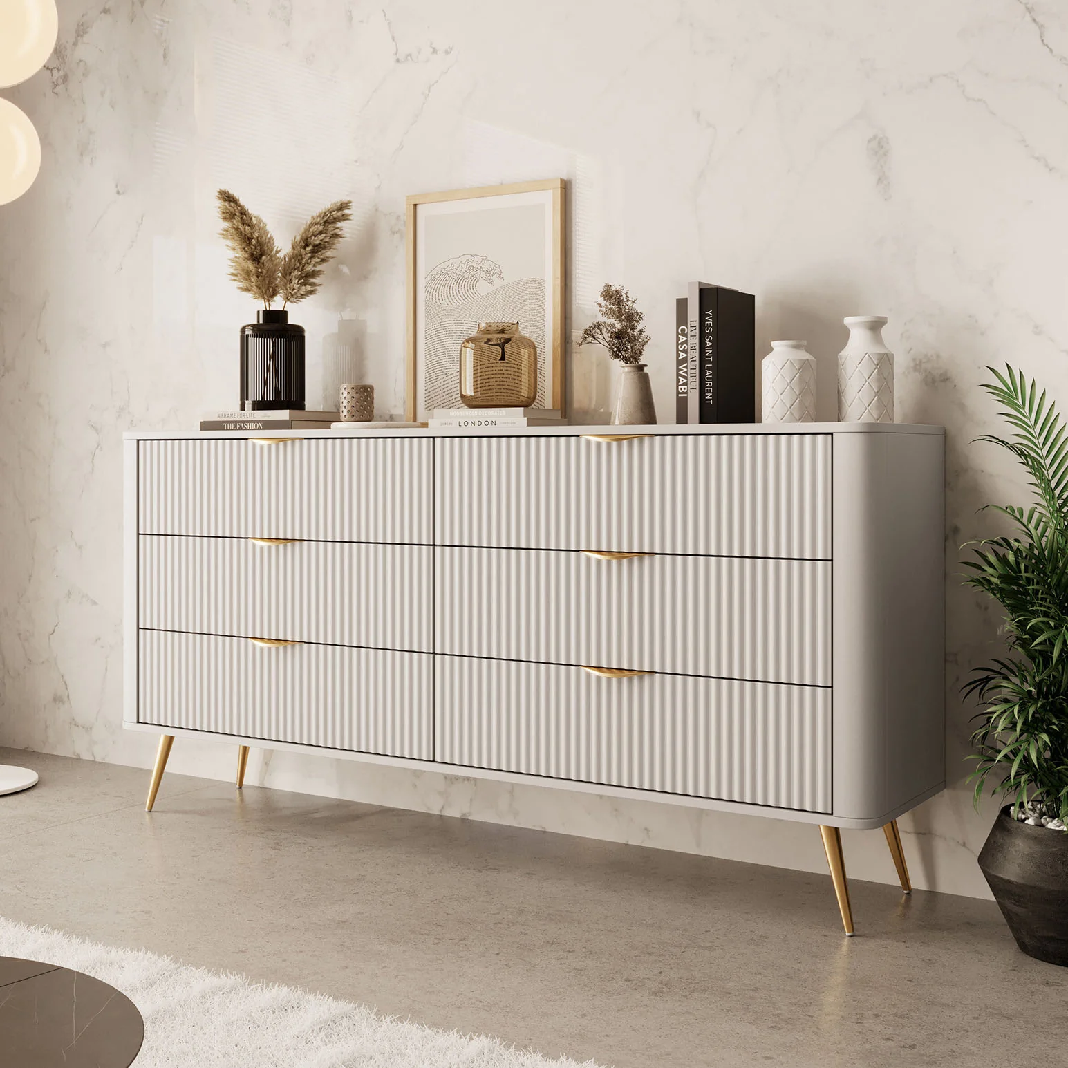 Lima - Ladekast - Beige - 163x38x81 cm