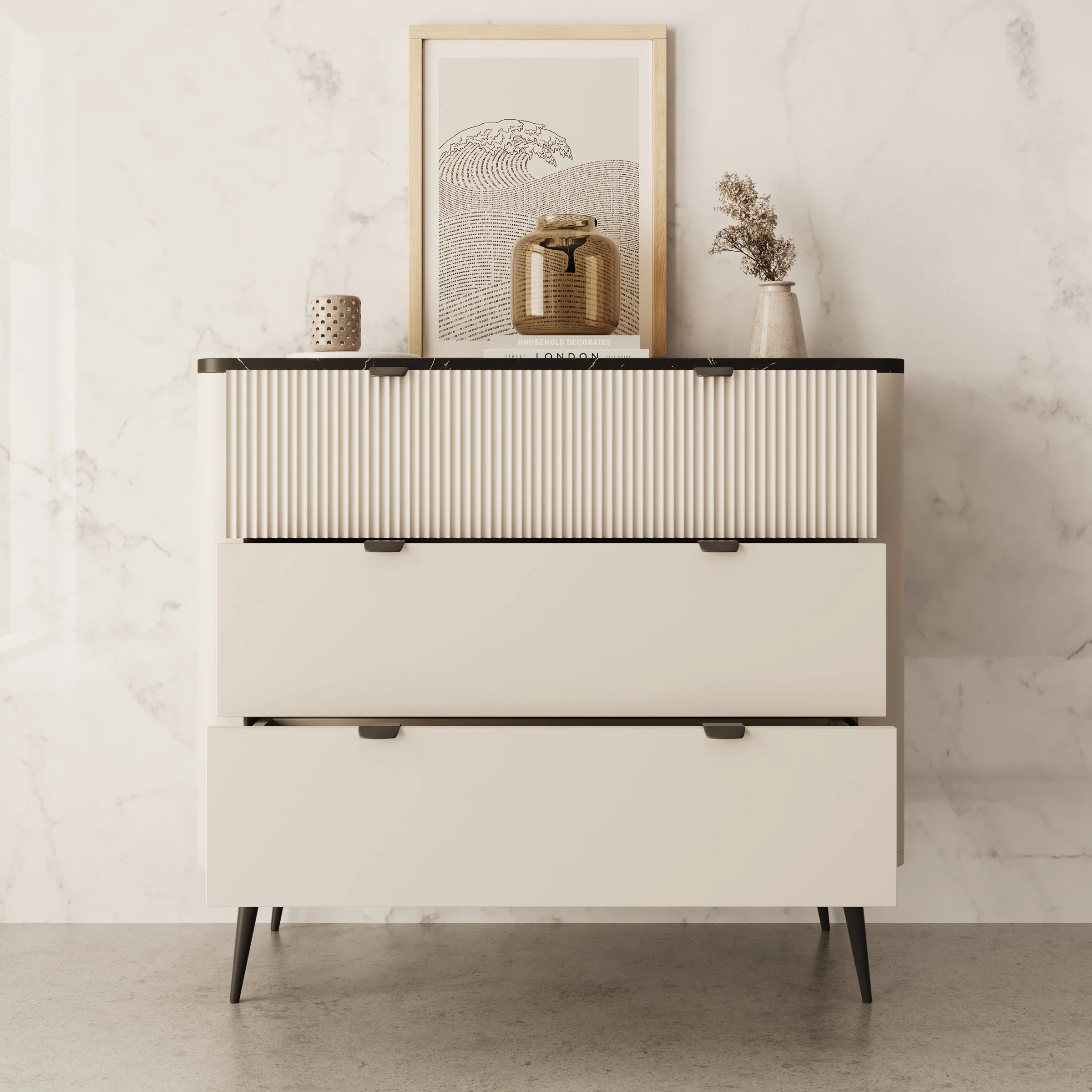 Mace - Ladekast - Beige - 90x40x82 cm - Image 2
