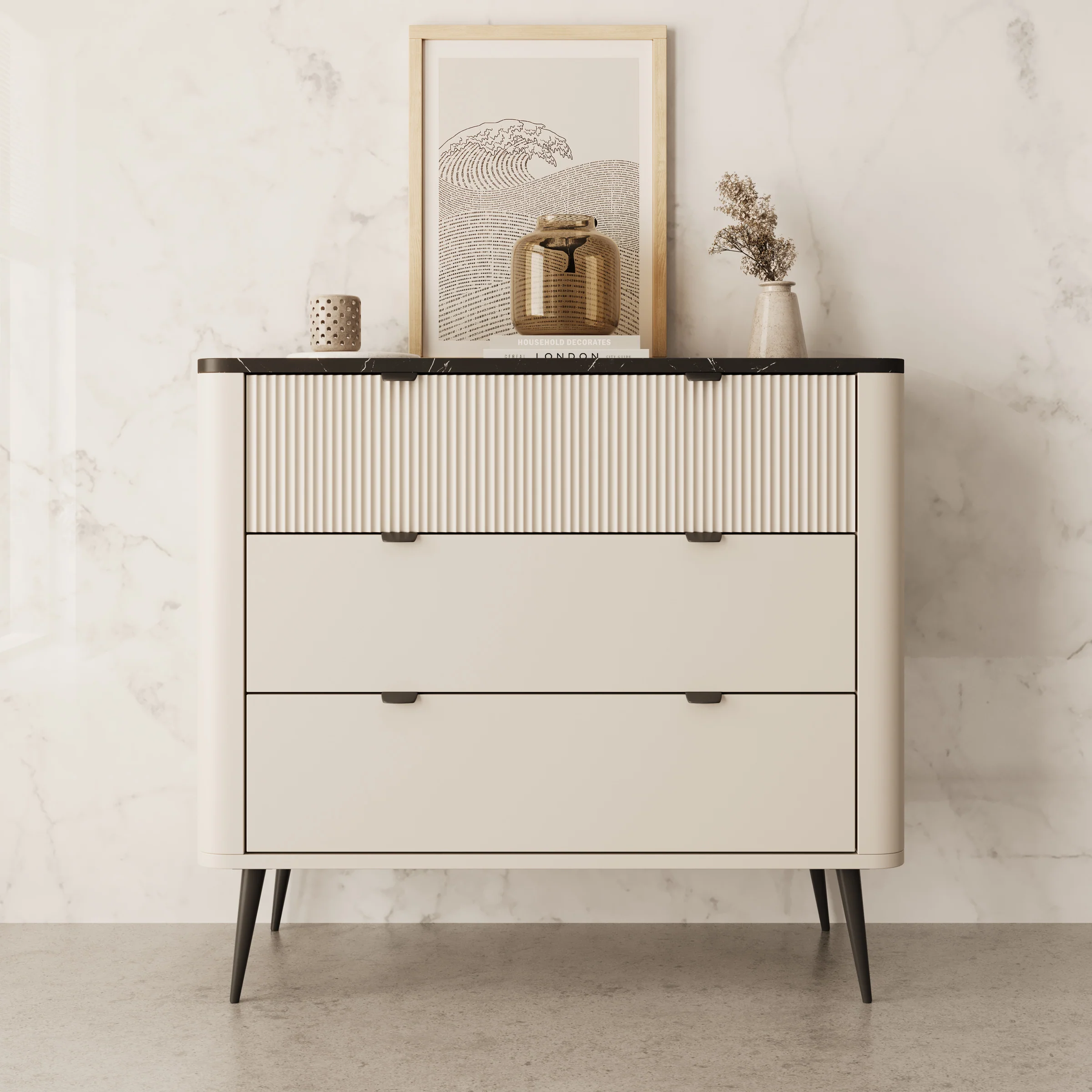 Mace - Ladekast - Beige - 90x40x82 cm - Image 3