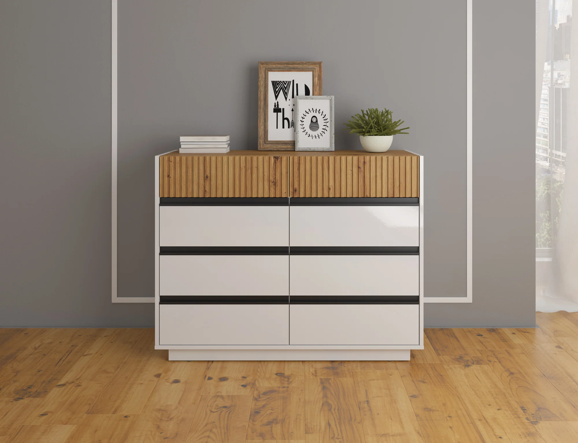 Ladekast Madeline 3 - Wit - 112x40x87 cm - Image 3