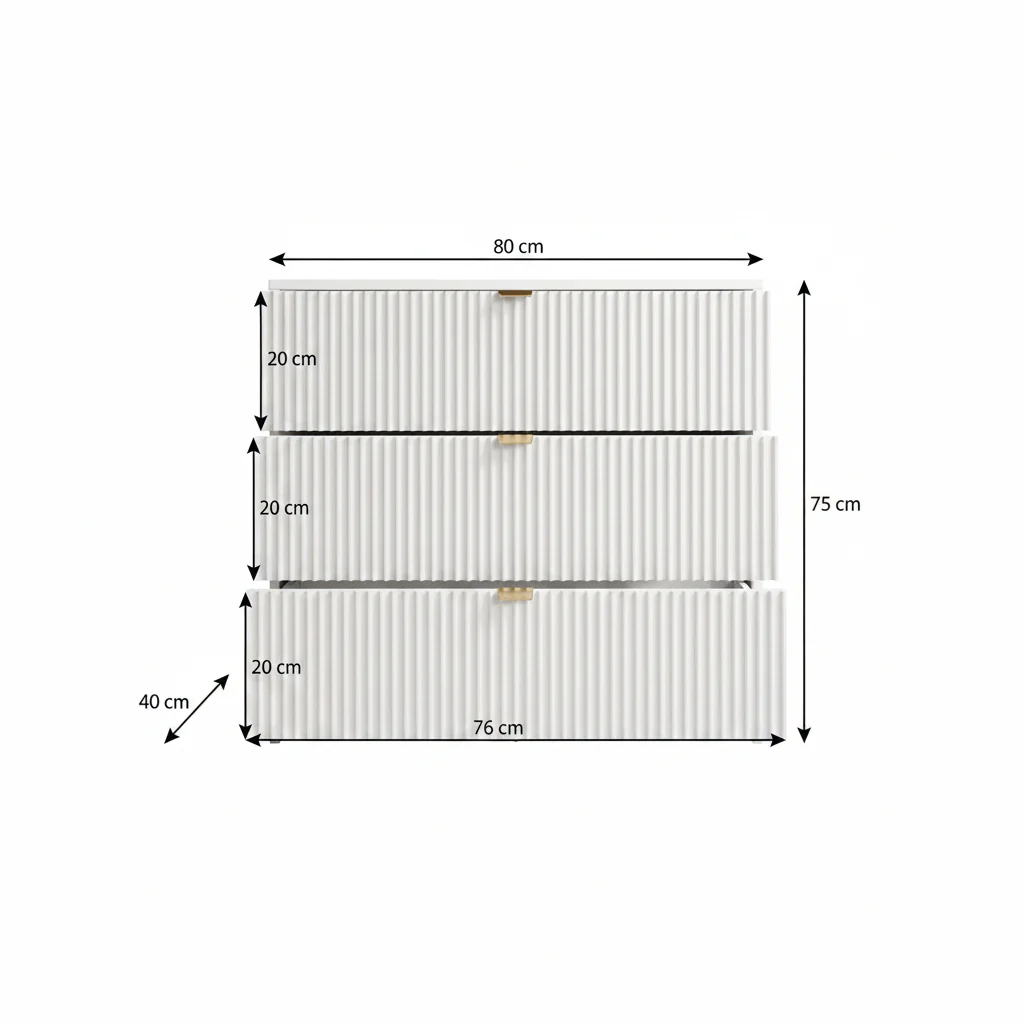 Ladekast Tavares - Zwart - 80 cm - Image 5