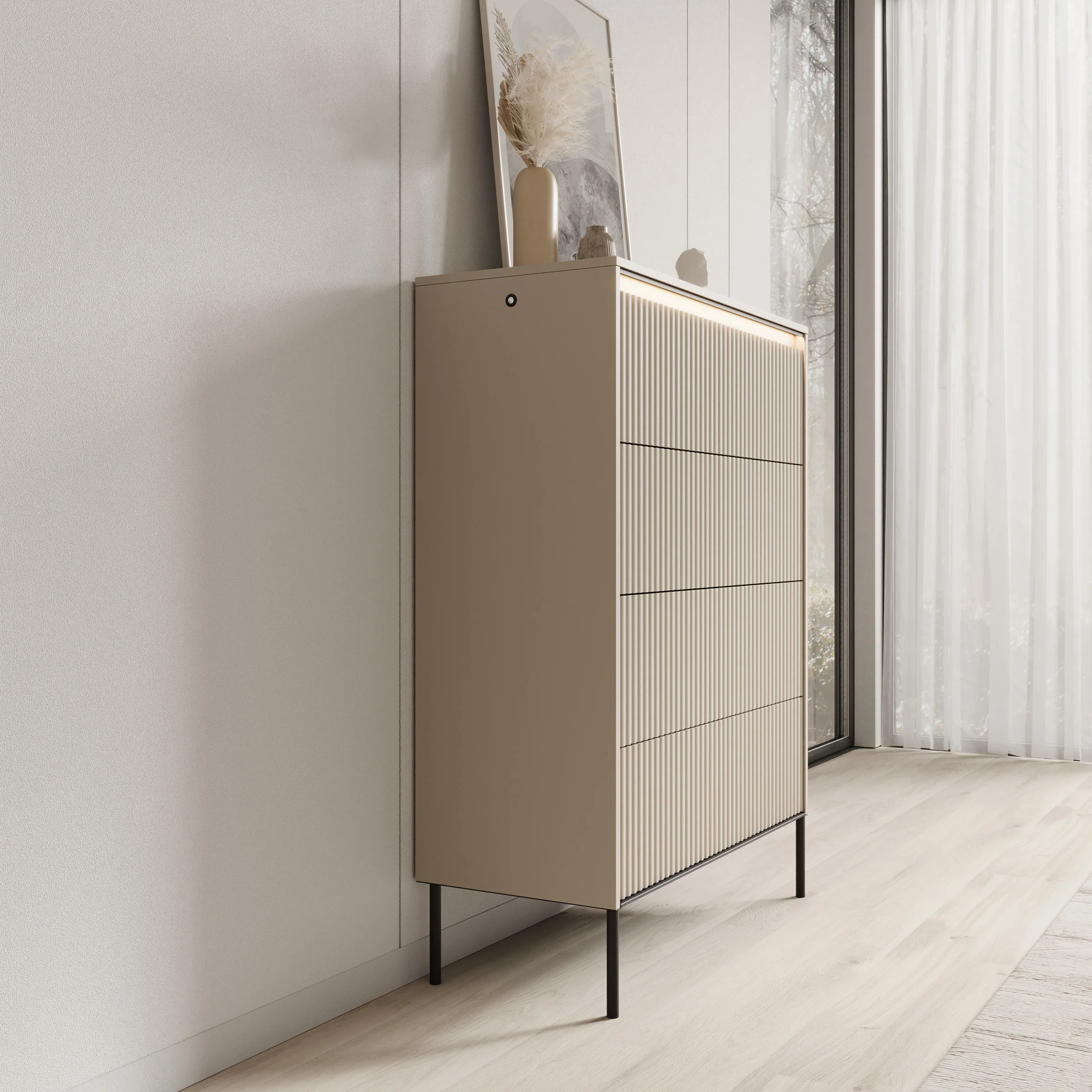 Timoteo - Ladekast - Beige - 93x47x125 cm - Image 4