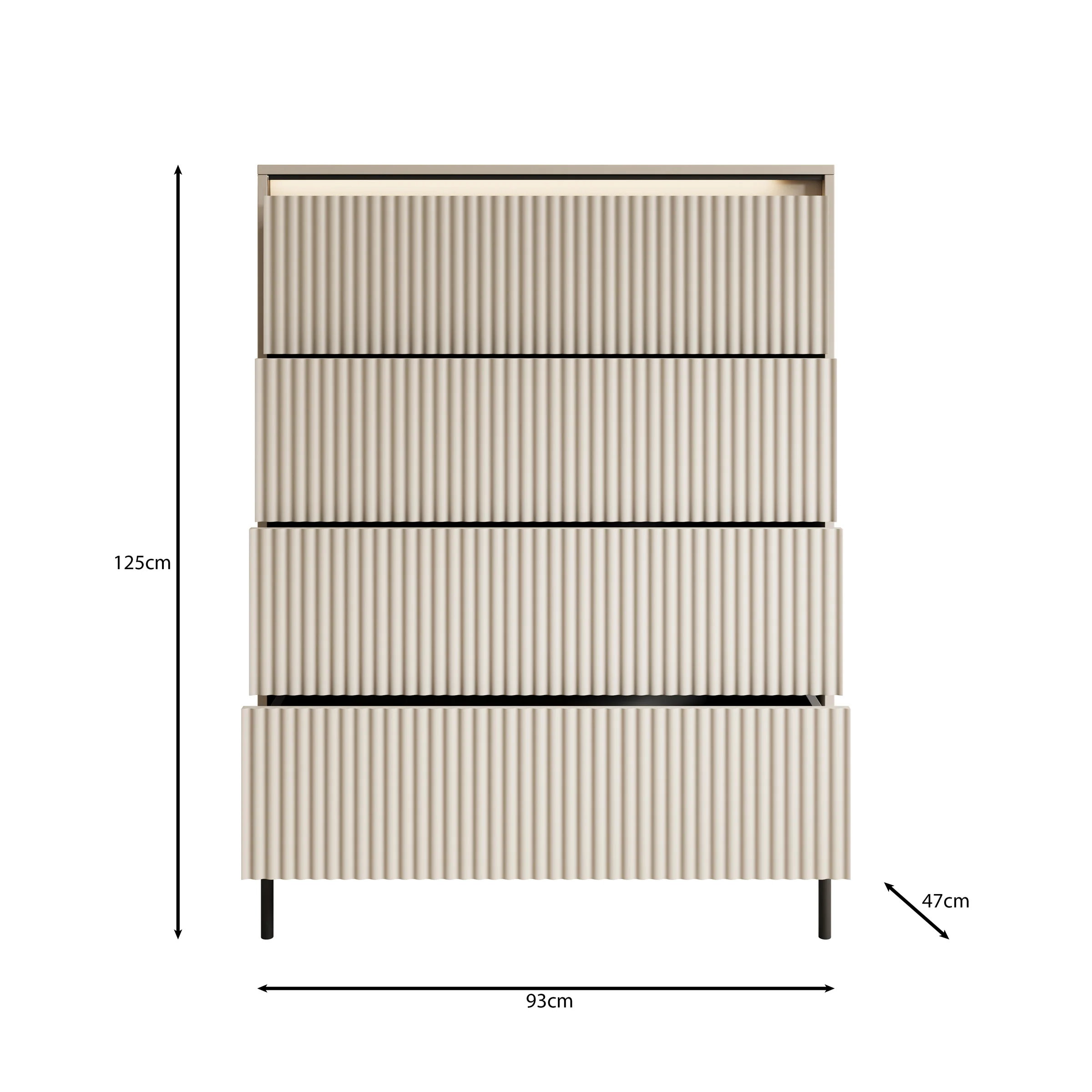 Timoteo - Ladekast - Beige - 93x47x125 cm - Image 5