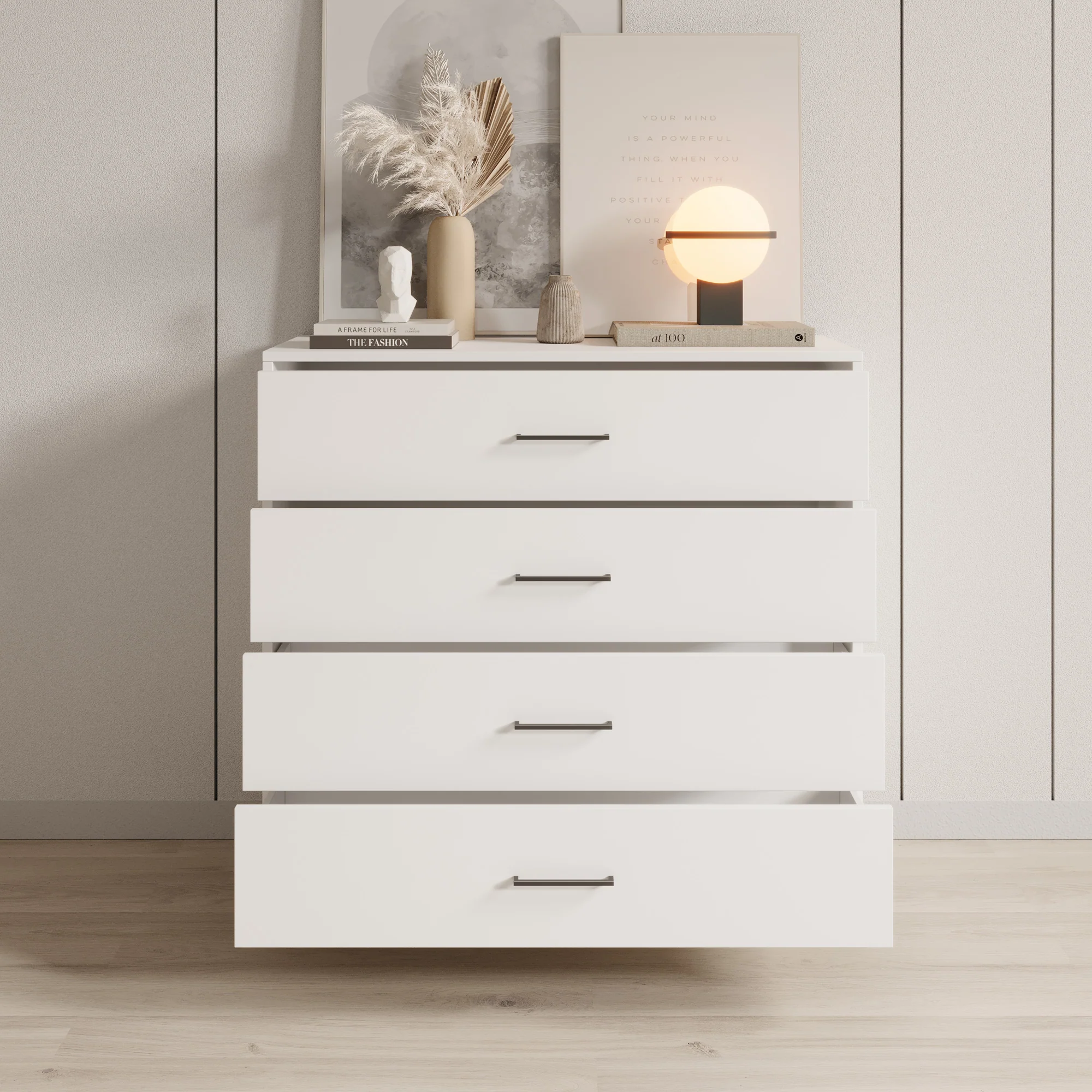 Ladekast Vidor - Wit - 93x40x90 cm - Image 2