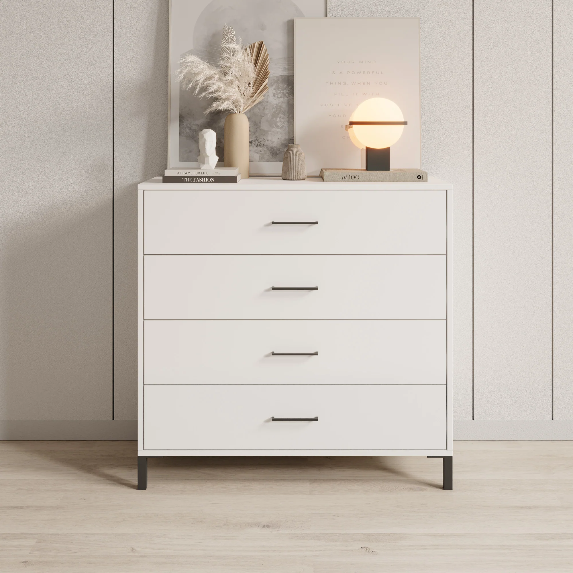 Ladekast Vidor - Wit - 93x40x90 cm - Image 3