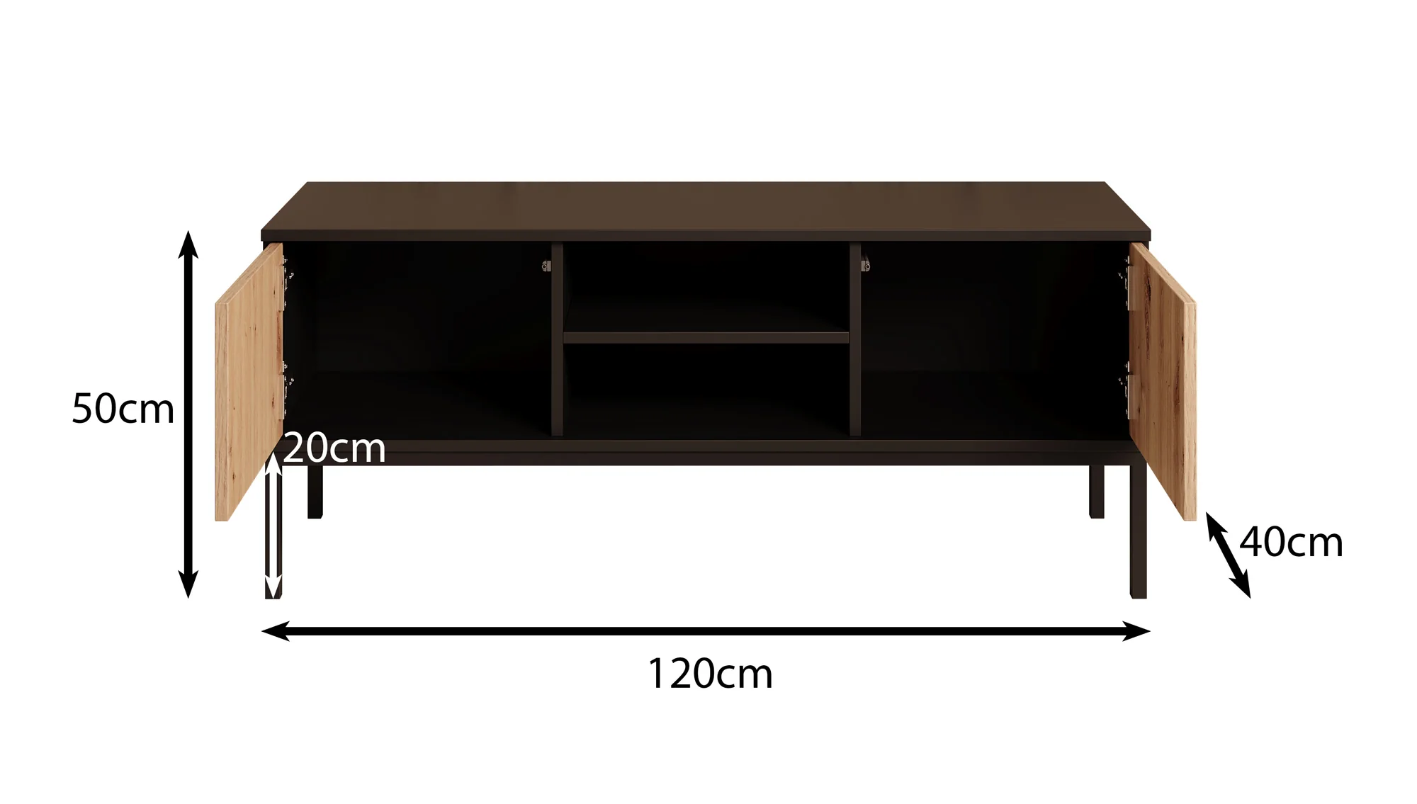 Lagos - TV-Meubel met 2 deuren - Zwart - 120 cm - Image 5