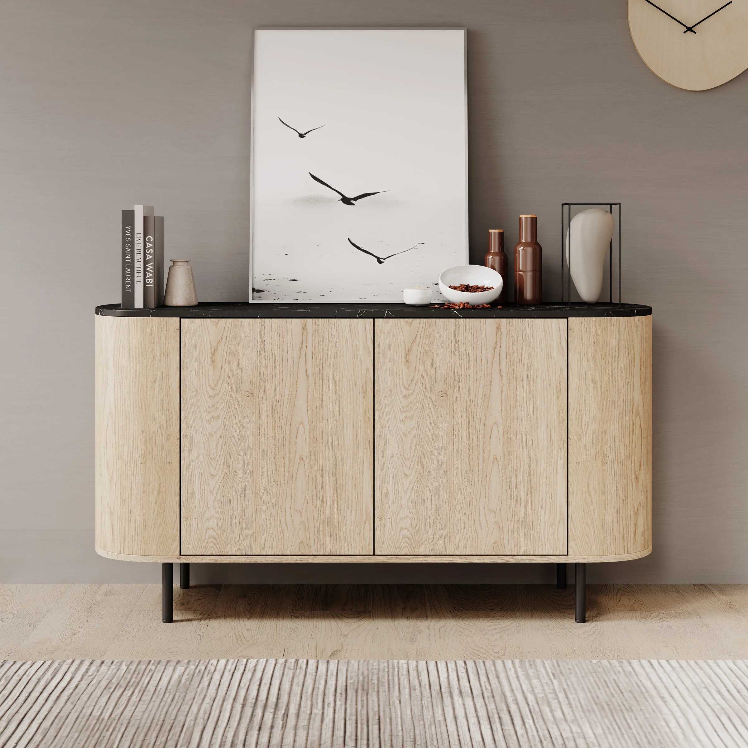 Lauran - Dressoir - Eiken/Zwart - 138x40x75 cm - Image 3