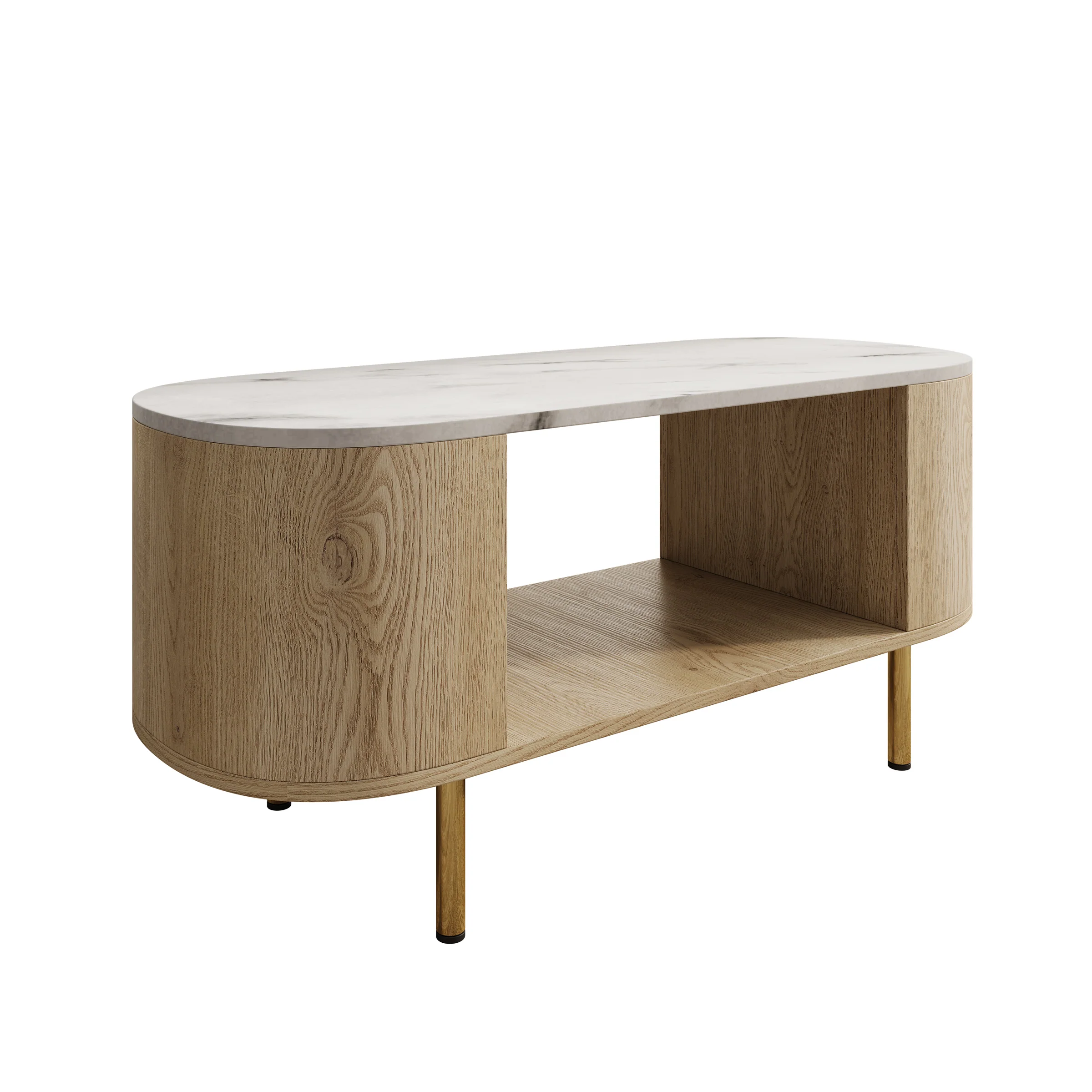 Lauran - Salontafel - Eiken/Wit - 100x51x45 cm - Image 4