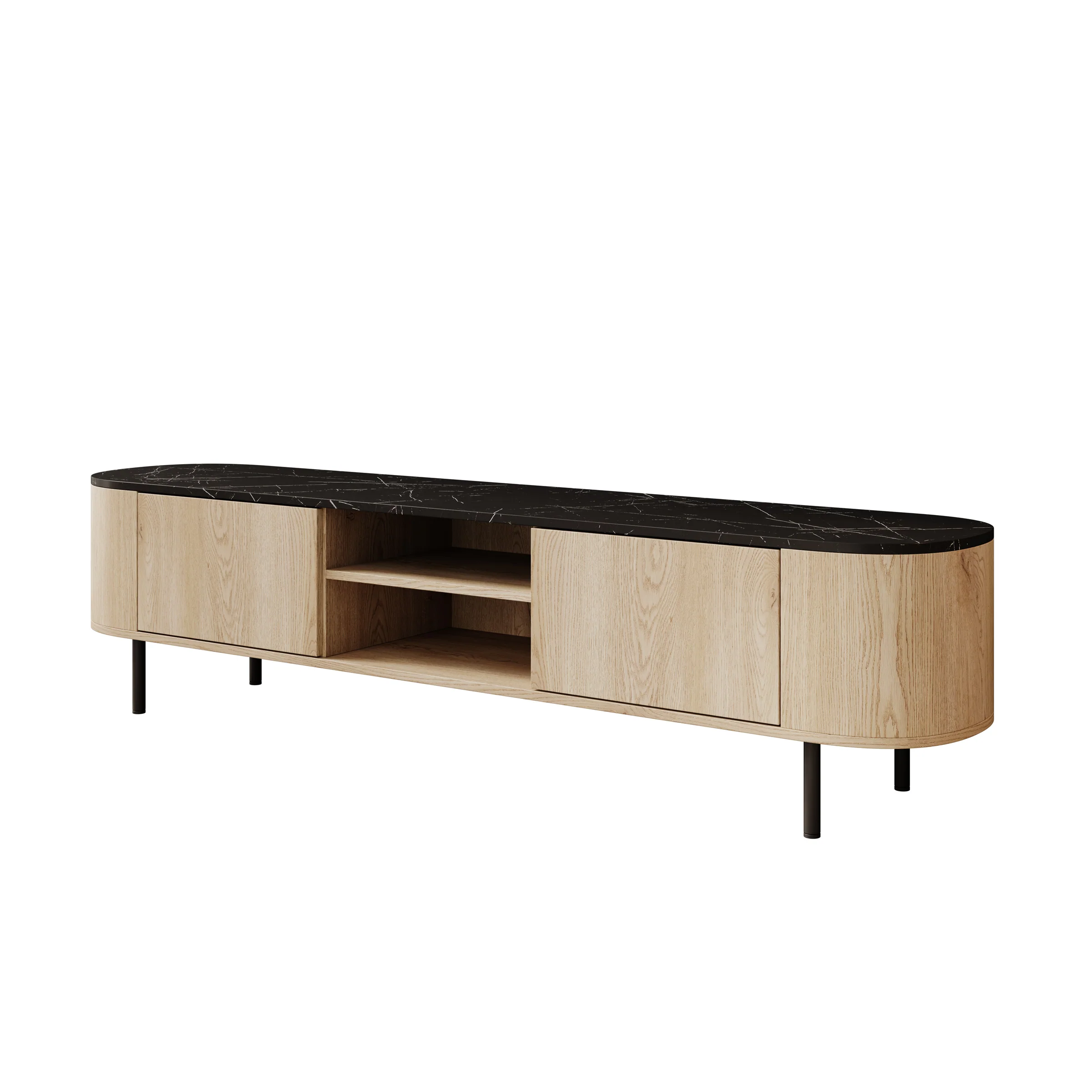 Lauran - TV-Meubel - Eiken/Zwart - 184x40x45 cm - Image 6