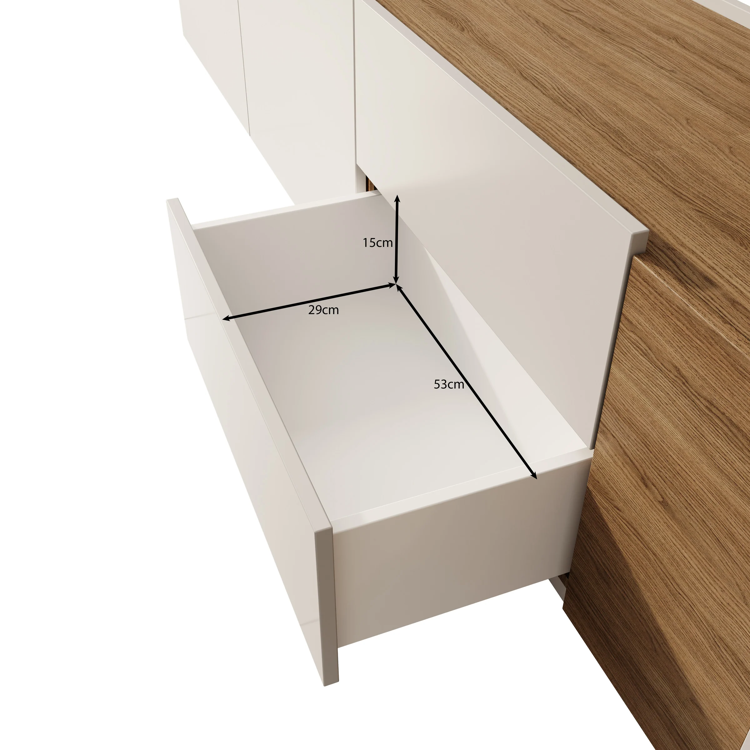 Lavar - TV-meubel - Wit/Eiken - 239x41x50 cm - Image 7