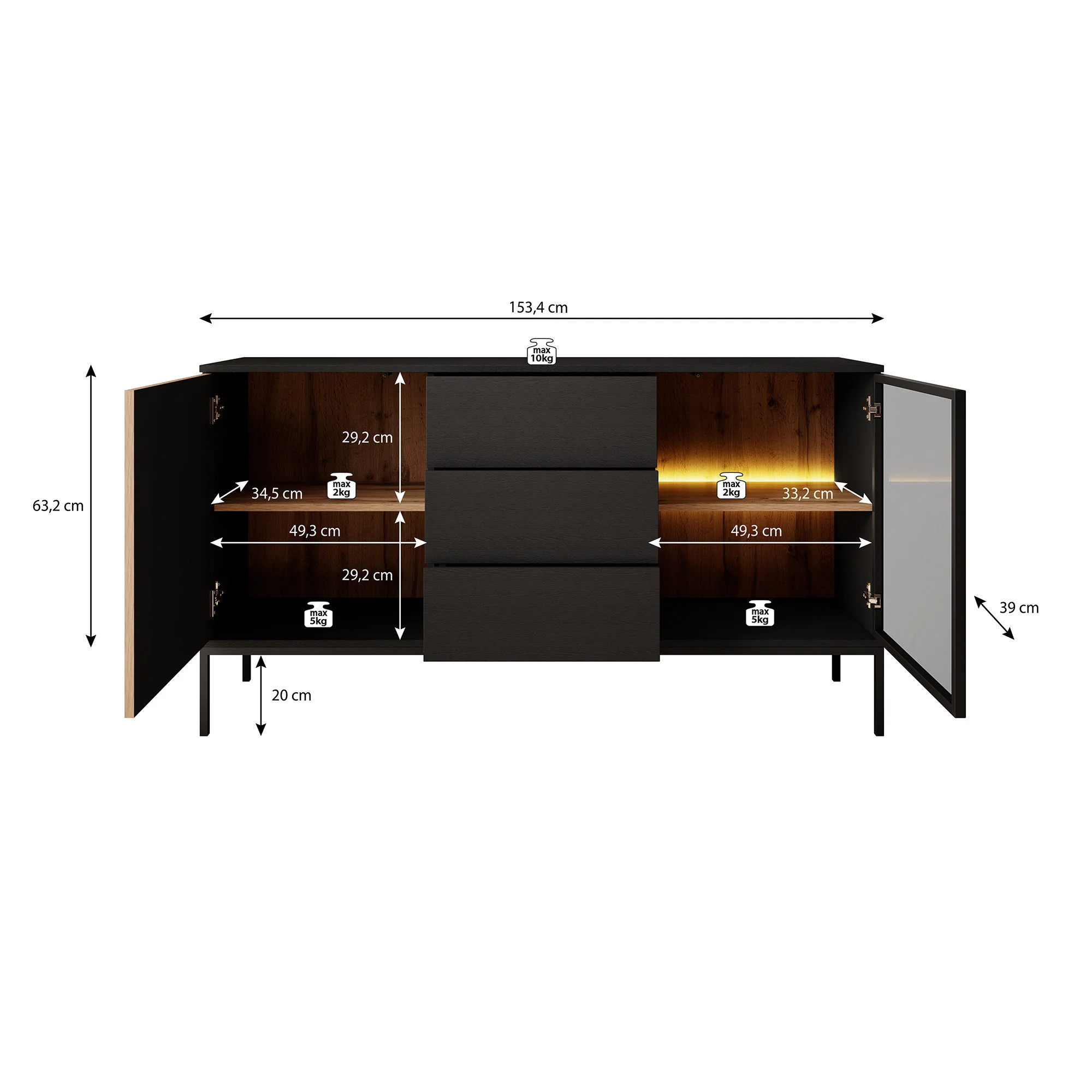 Legend 2 - Dressoir - Beige - 153x39x83 cm - Image 5