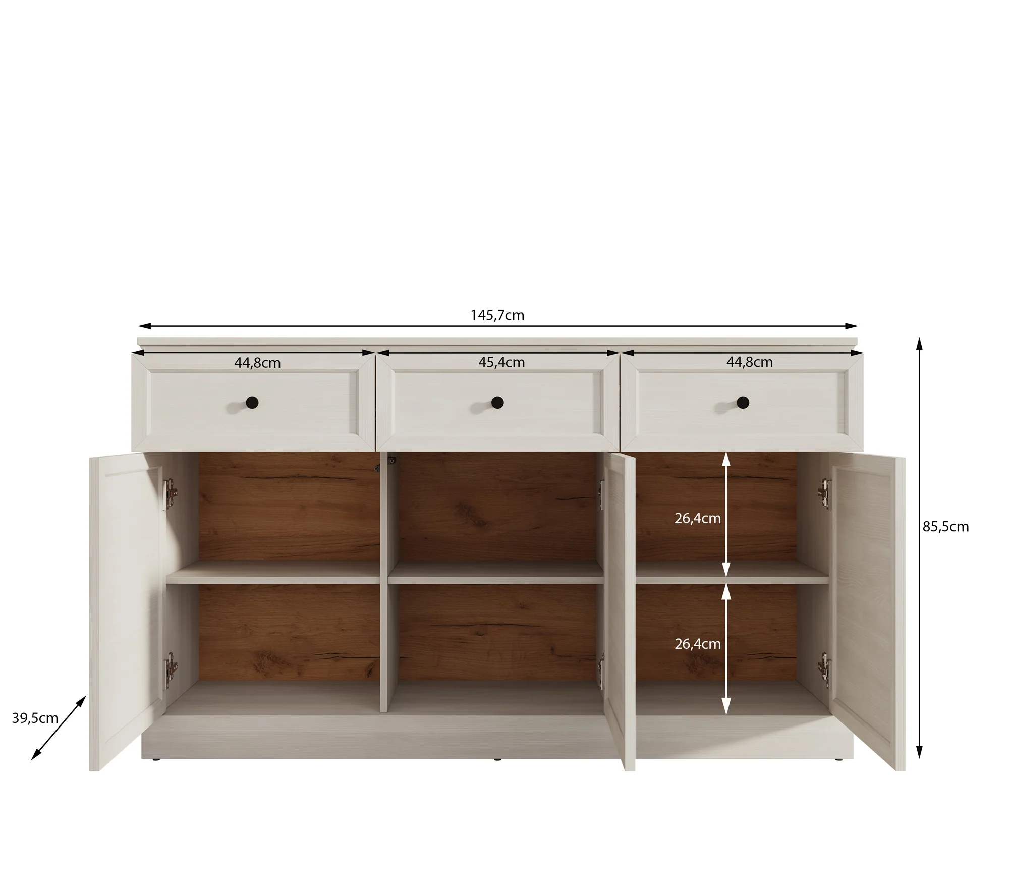 Leroy - Dressoir - Wit - 146x40x86 cm - Image 5