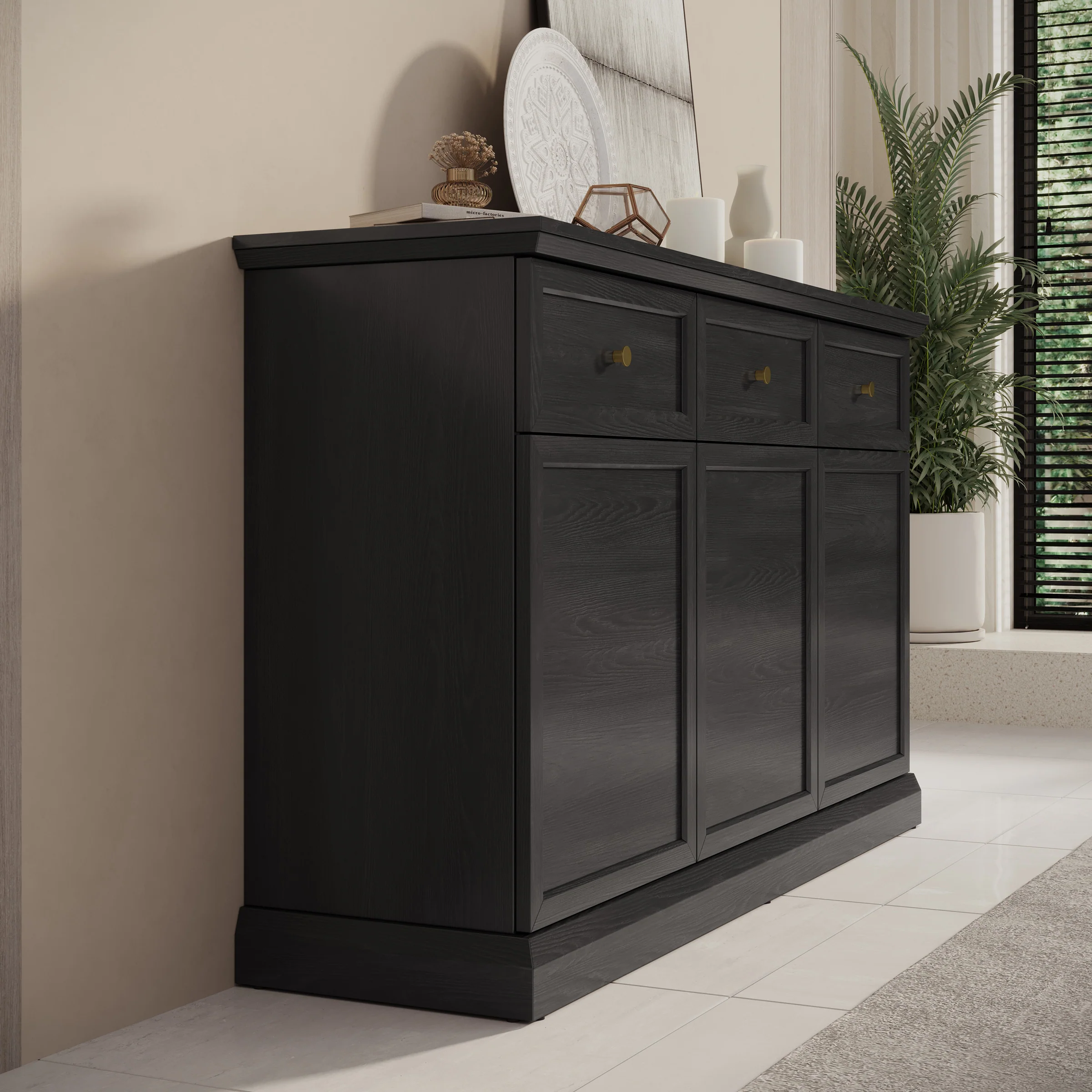 Leroy - Dressoir - Zwart - 146x40x86 cm - Image 4