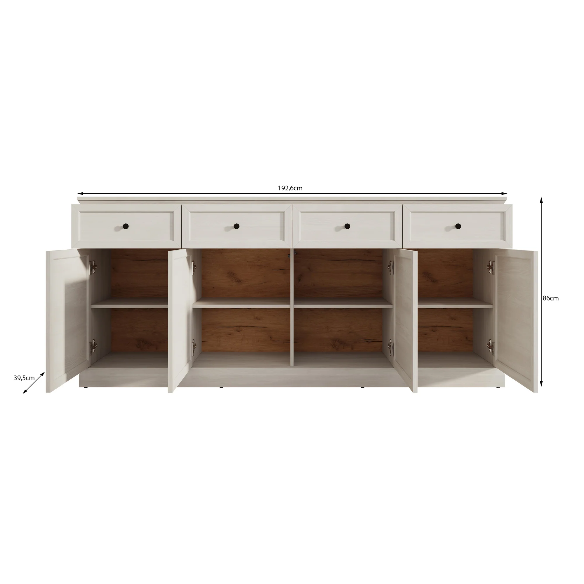 Leroy - Dressoir - Zwart - 193x40x86 cm - Image 5