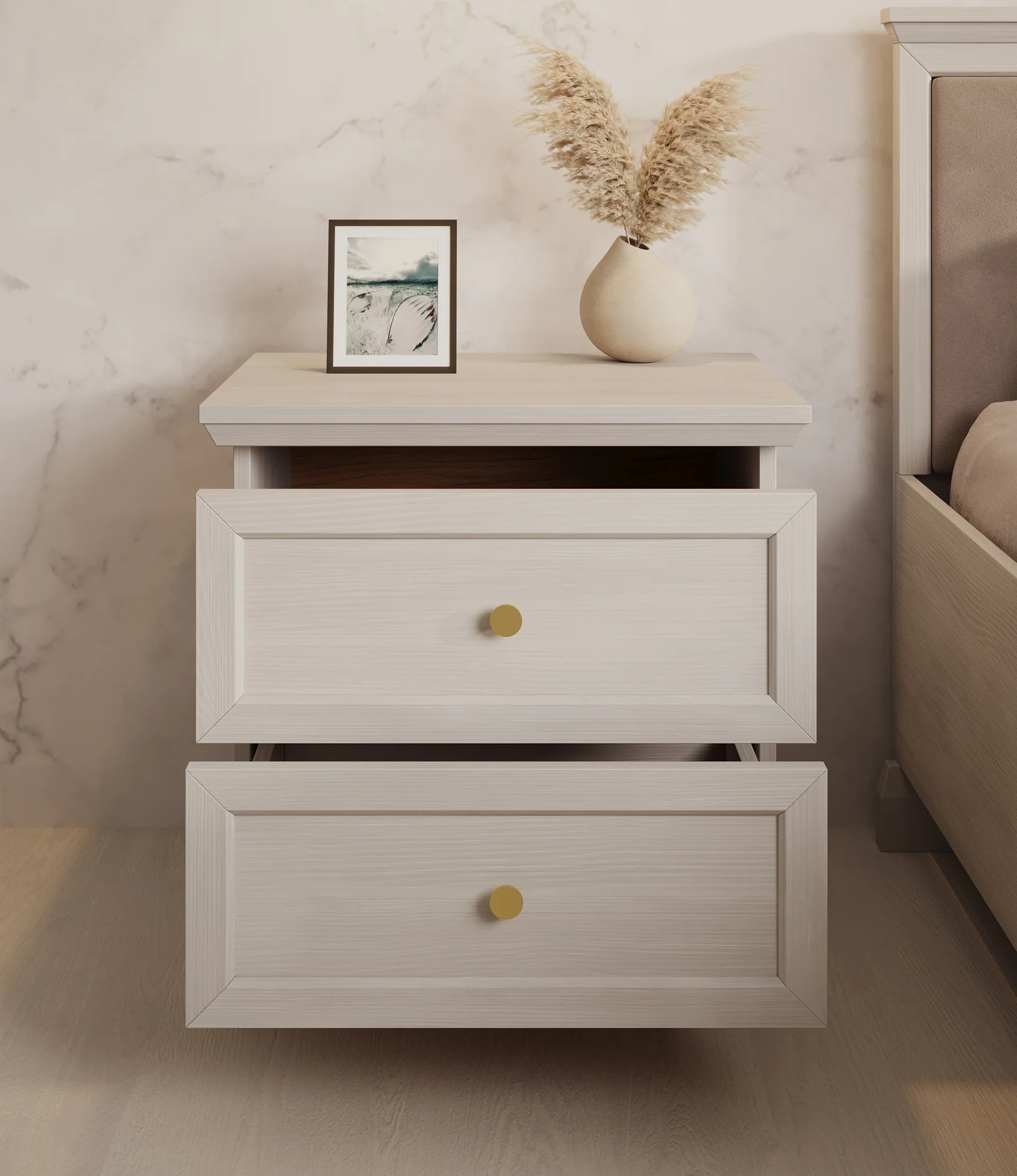 Leroy - Nachtkastje - Wit - 52x40x51 cm - Image 3